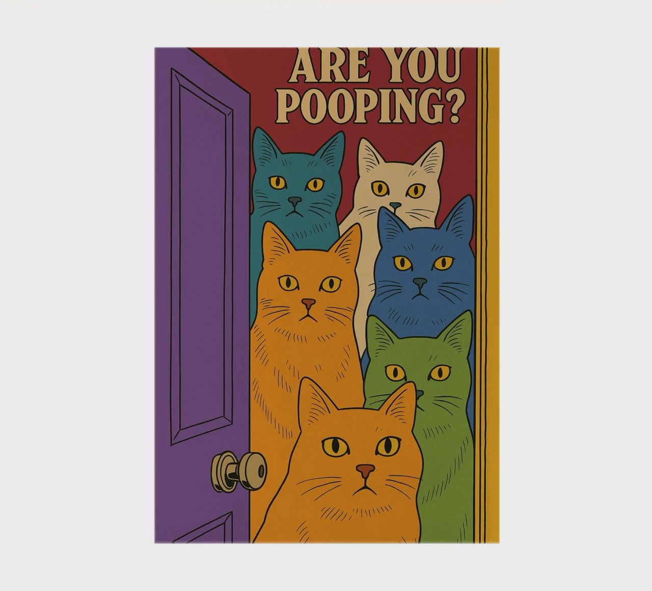 Line Drawing Pinching Nose Funny Bathroom notebook by the gindils