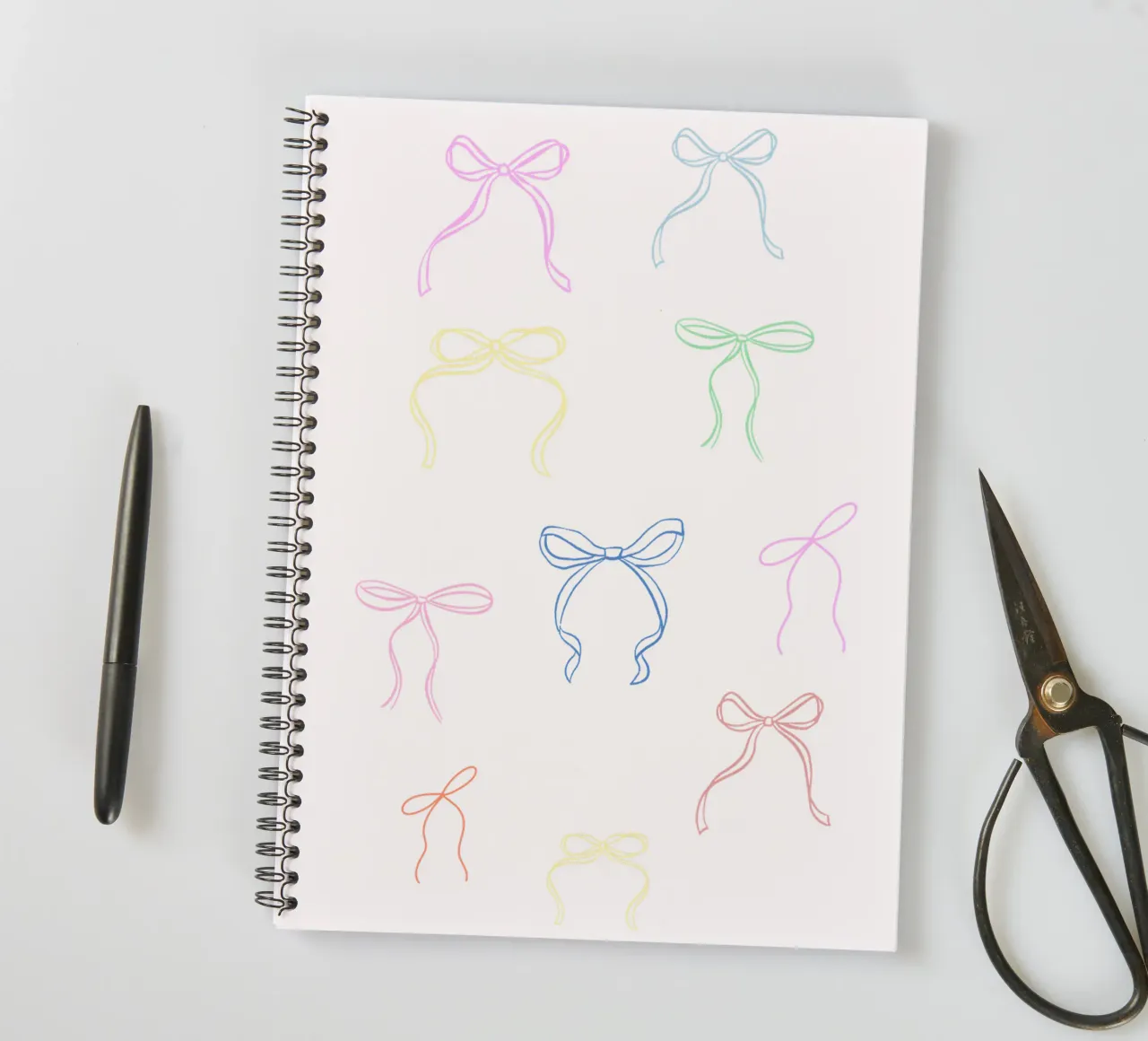 Cute Colourful Bow Print spiral notebook by Coquette Club