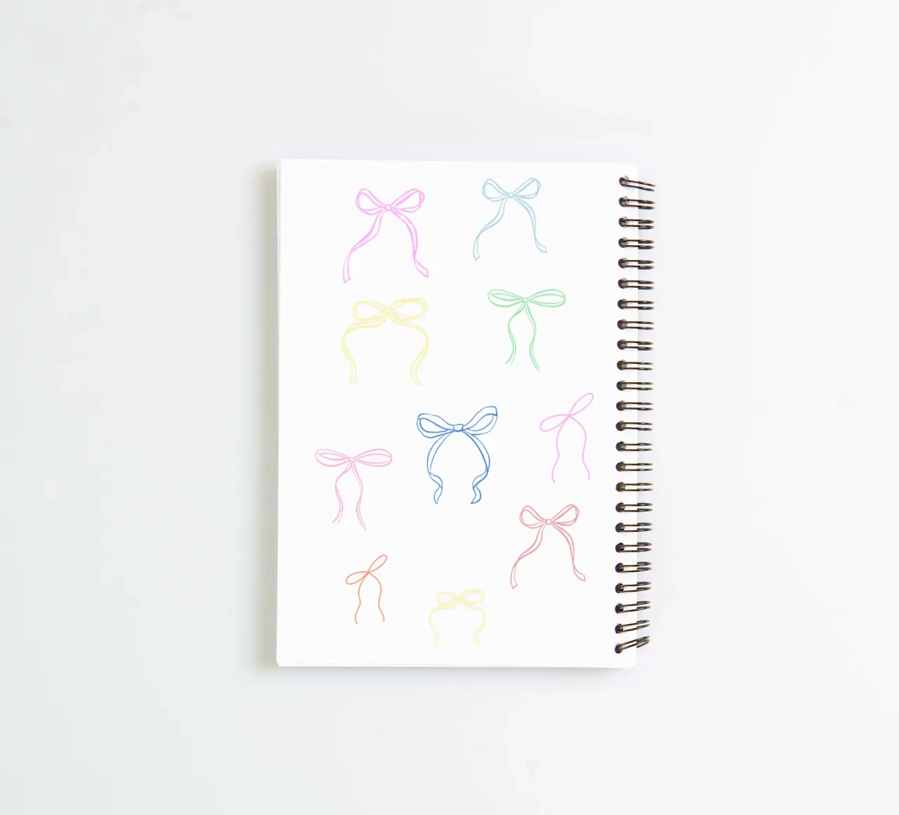 Cute Colourful Bow Print spiral notebook by Coquette Club