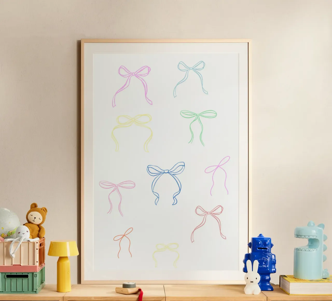 Mignon nœud coloré imprimé poster de Coquette Club