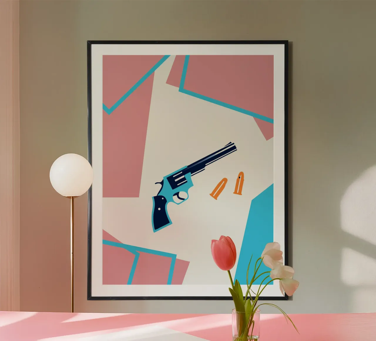 Arma a pistola poster con telaio in plastica da TODAY'S SHOP