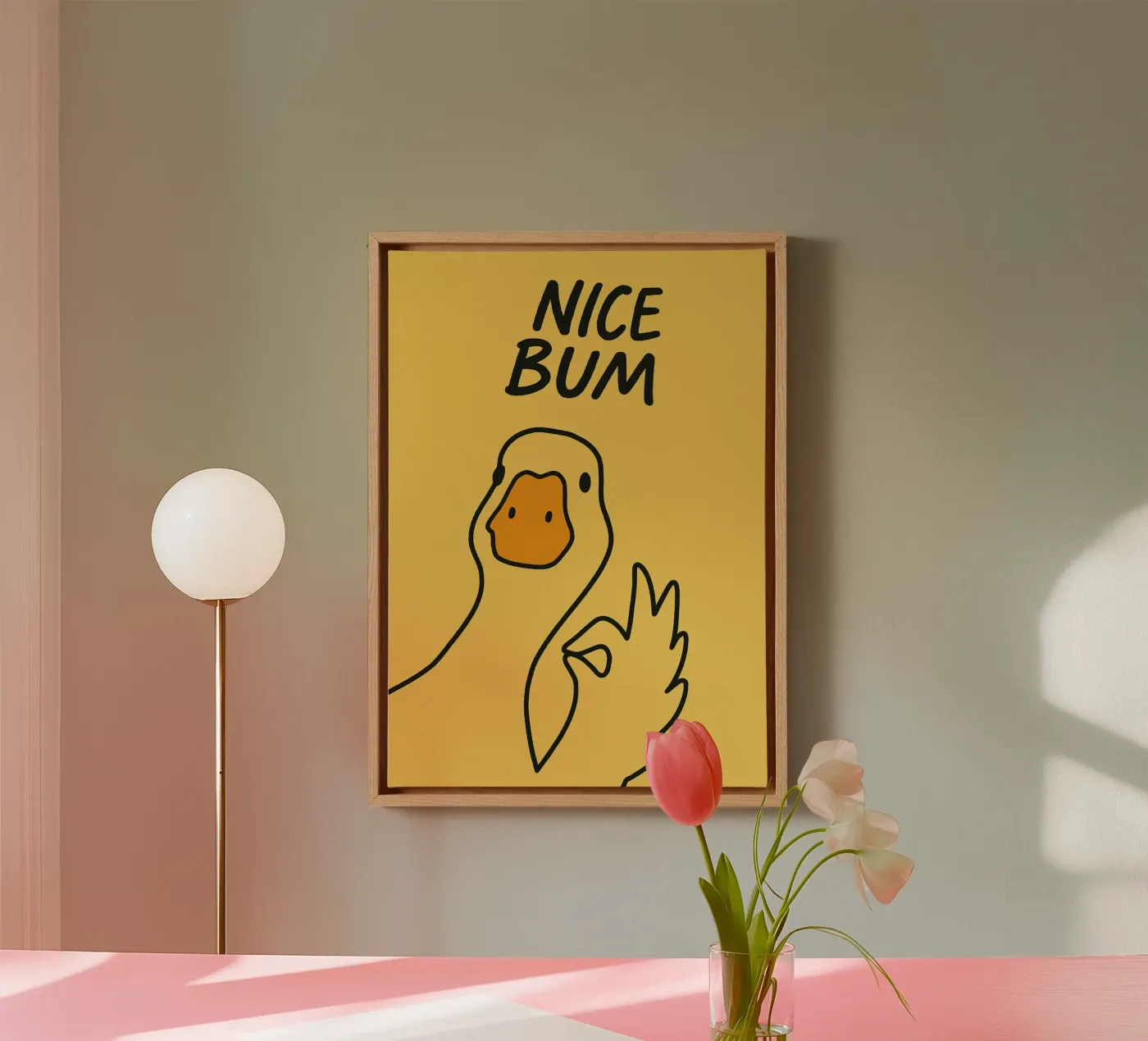 Nice Bum Funny Duck Leinwand von the gindils