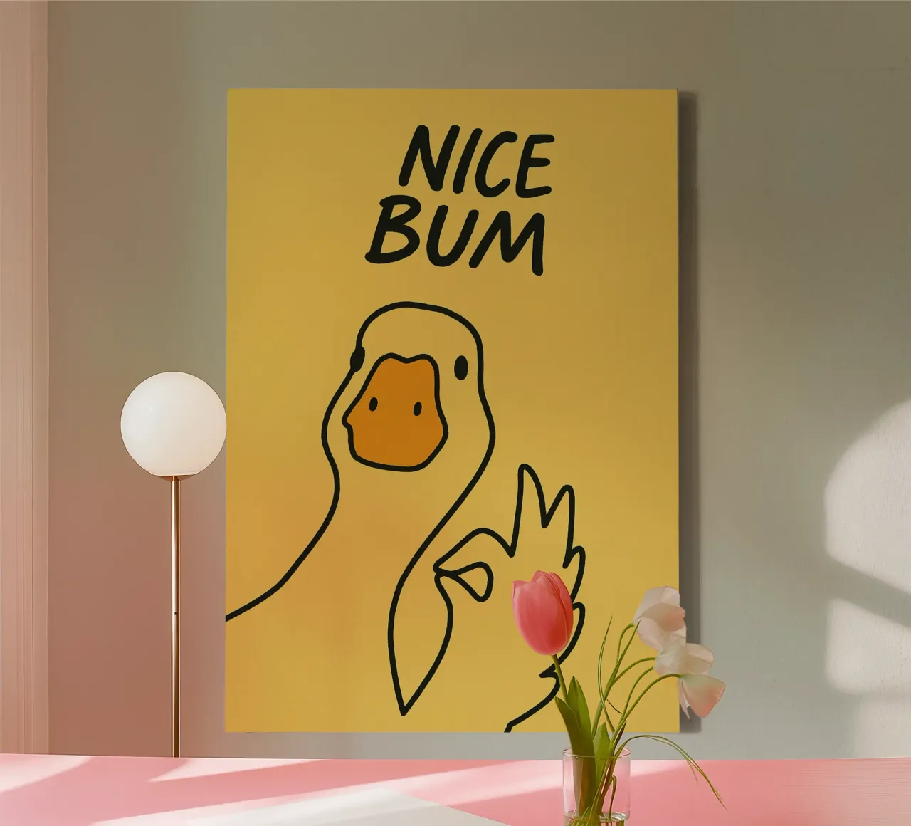 Leuke bips Grappige Eend canvas van the gindils