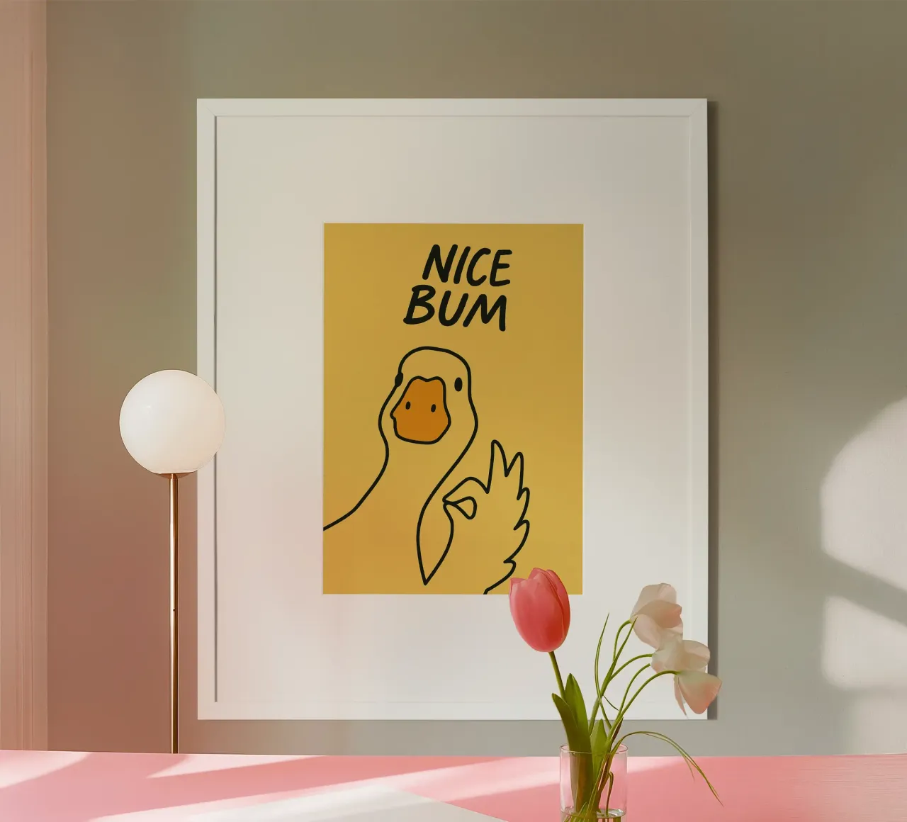 Simpatica anatra divertente poster con telaio in plastica da the gindils