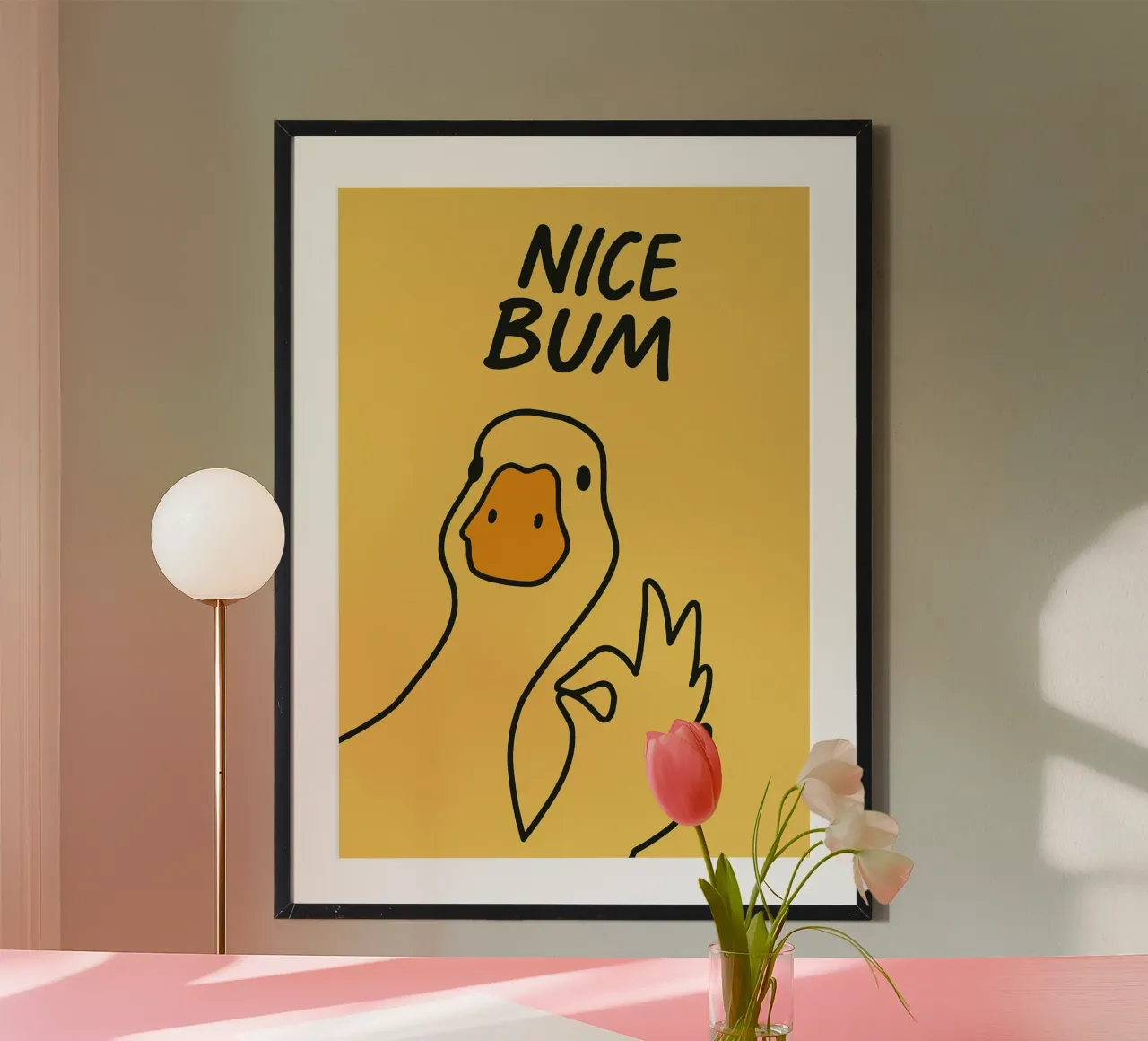 Simpatica anatra divertente poster con telaio in plastica da the gindils