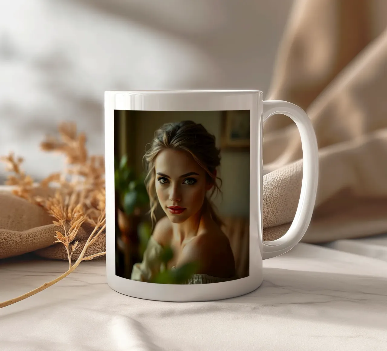 Porträt einer Dame Keramik Tasse von Anita's Dream