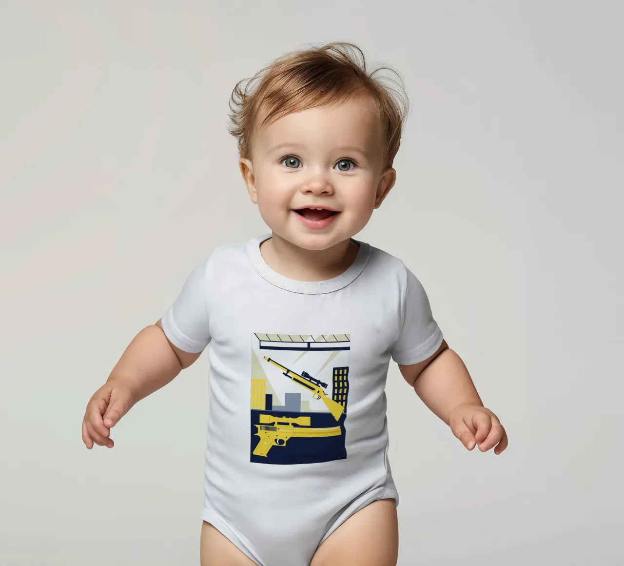 Pistool en sluipschutter babyrompertje korte mouwen van TODAY'S SHOP