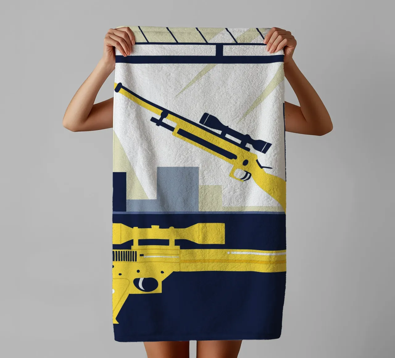 Pistool en sluipschutter badhanddoek van TODAY'S SHOP