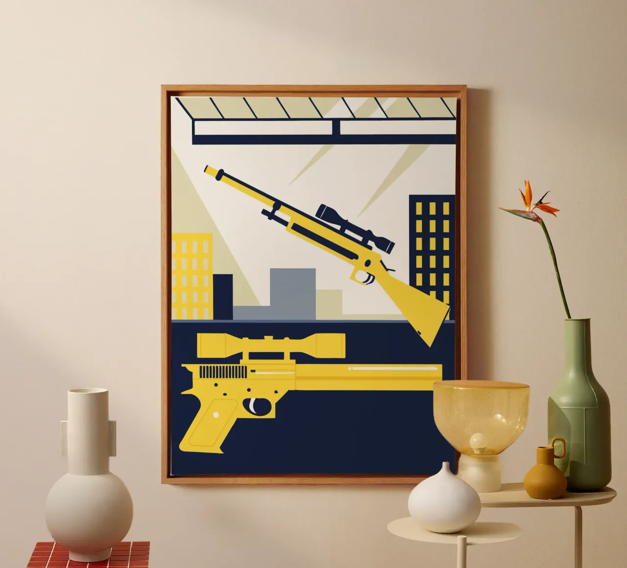 Pistool en sluipschutter canvas met Baklijst van TODAY'S SHOP