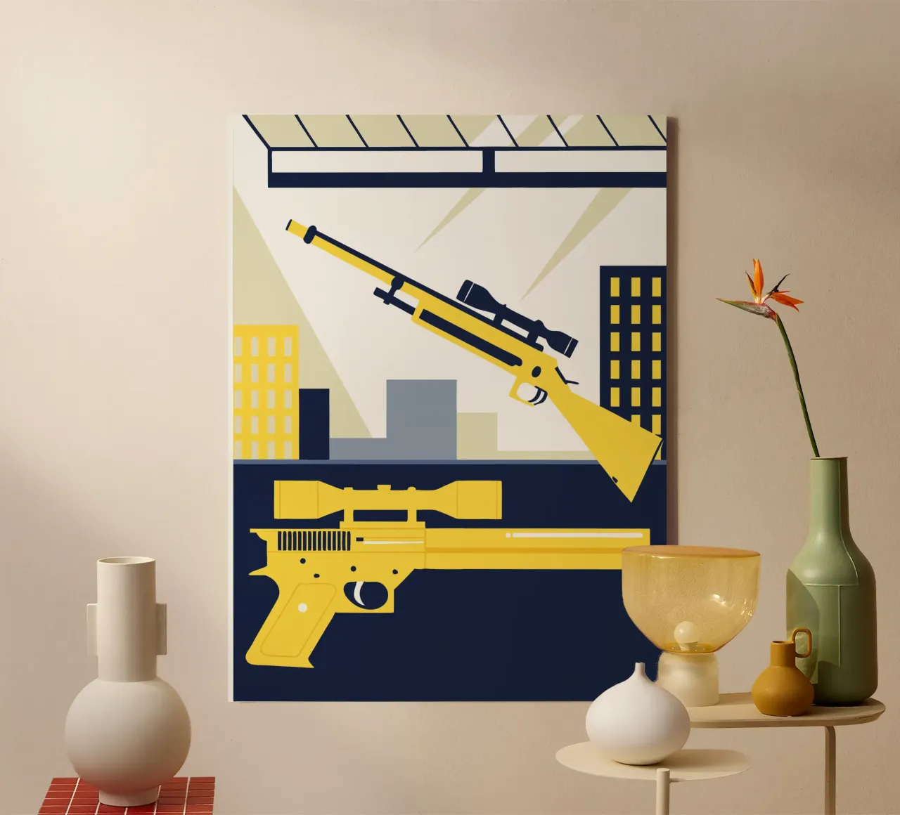 Pistool en sluipschutter canvas met Baklijst van TODAY'S SHOP