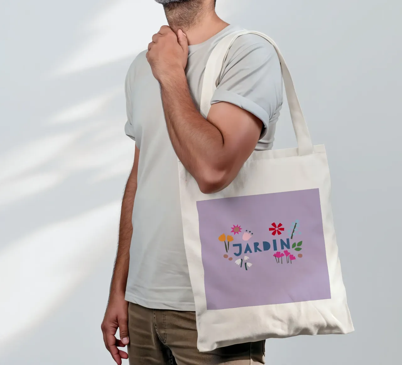Jardin Papercut flieder borsa in juta da Iris Knabenschuh Design