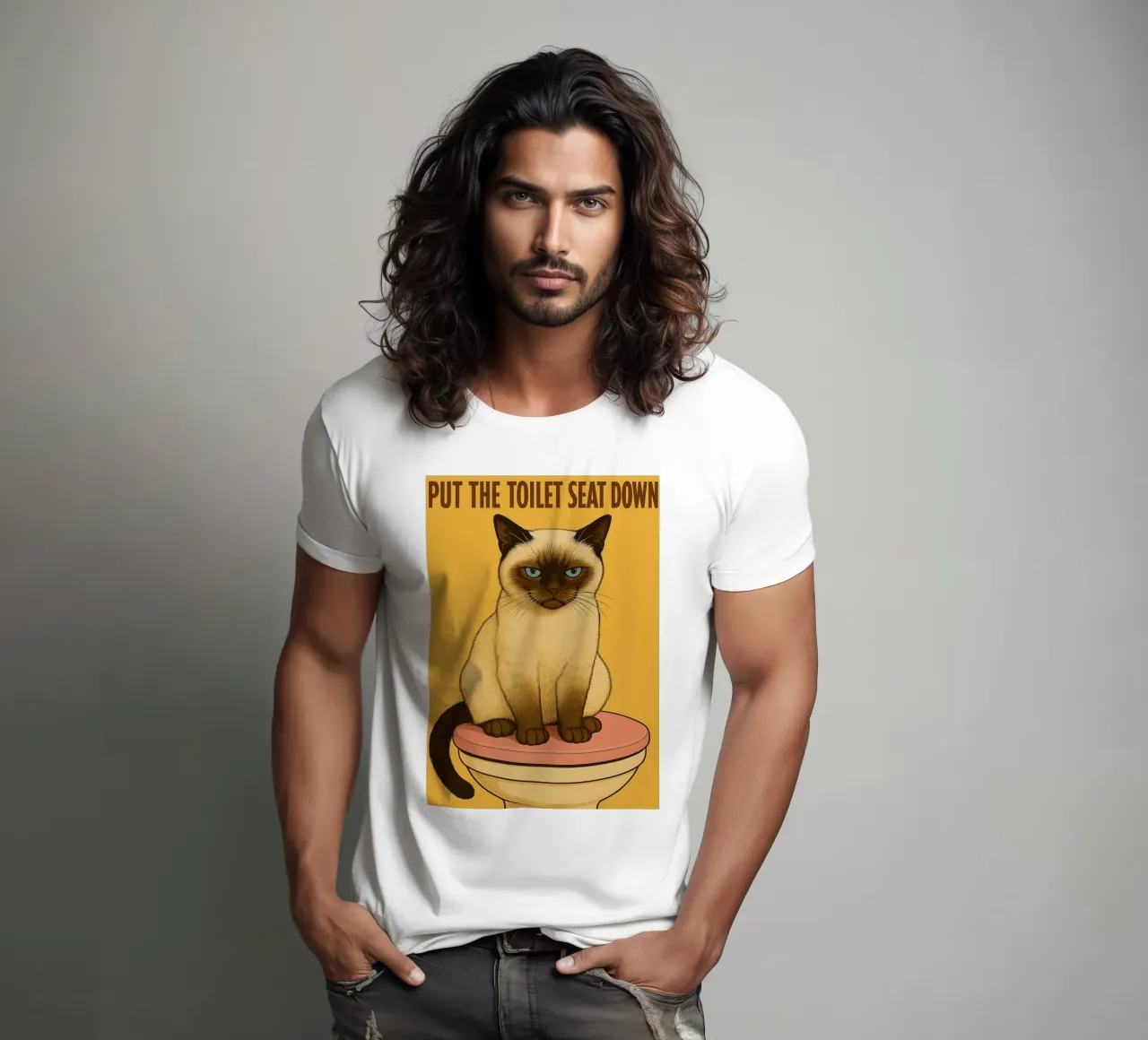 Put the Toilet Seat Down Cat Funny Bathroom t-shirt by the gindils
