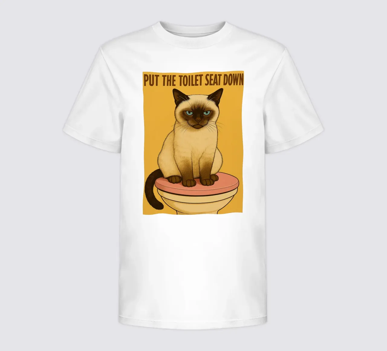 Put the Toilet Seat Down Cat Funny Bathroom kids t-shirt by the gindils