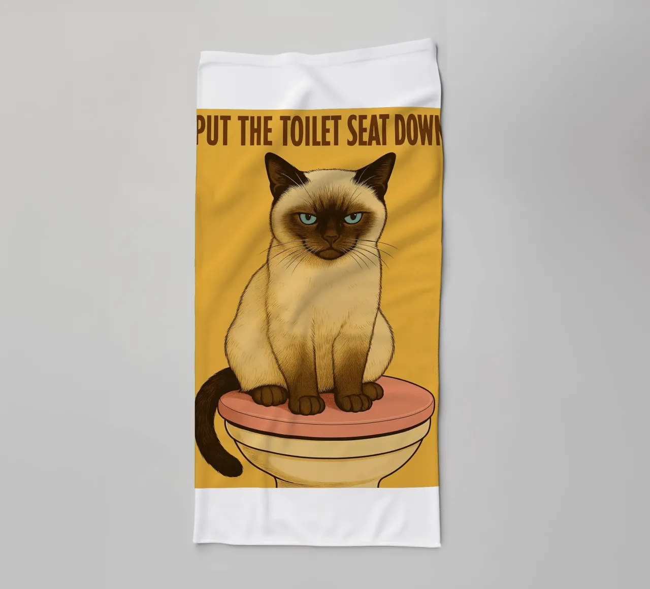 Put the Toilet Seat Down Cat Funny Bathroom towel by the gindils