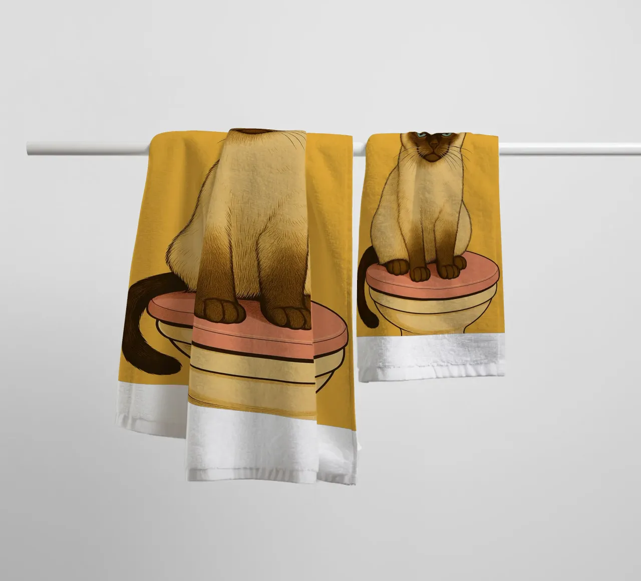 Put the Toilet Seat Down Cat Funny Bathroom towel by the gindils