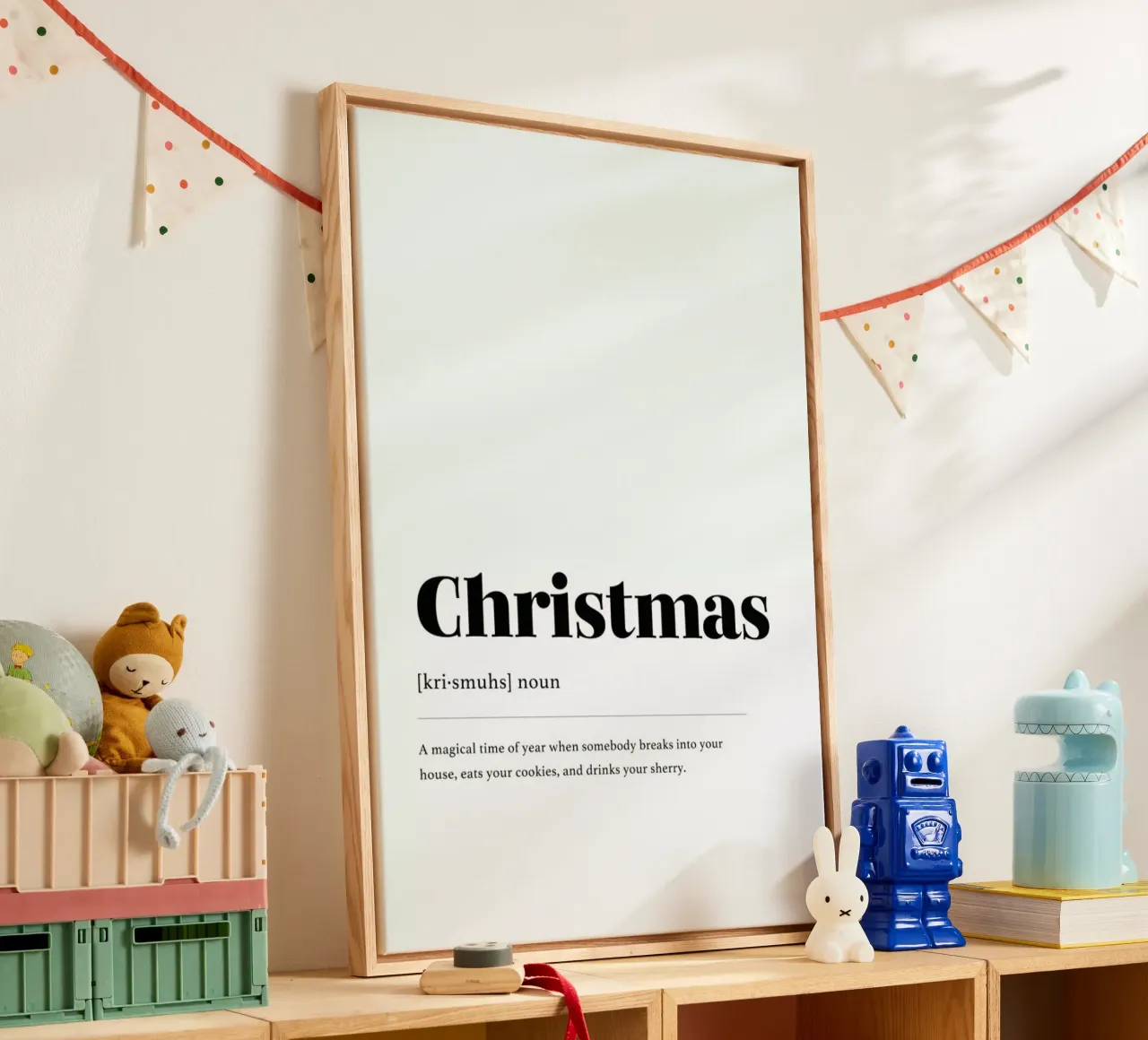 Christmas Cookie Thief tela con Cornice a cassetta da daylight design studio