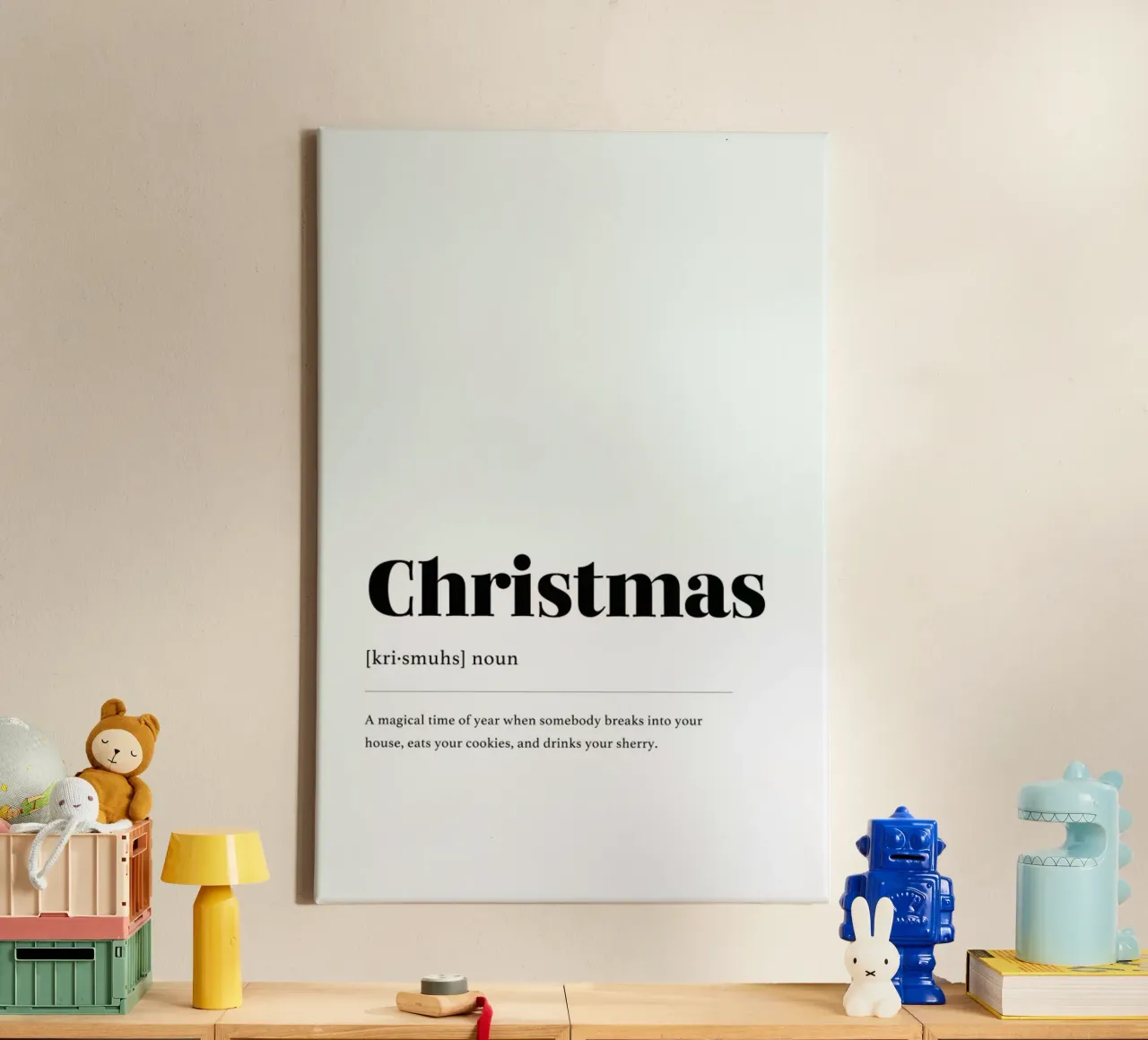 Christmas Cookie Thief tela con Cornice a cassetta da daylight design studio