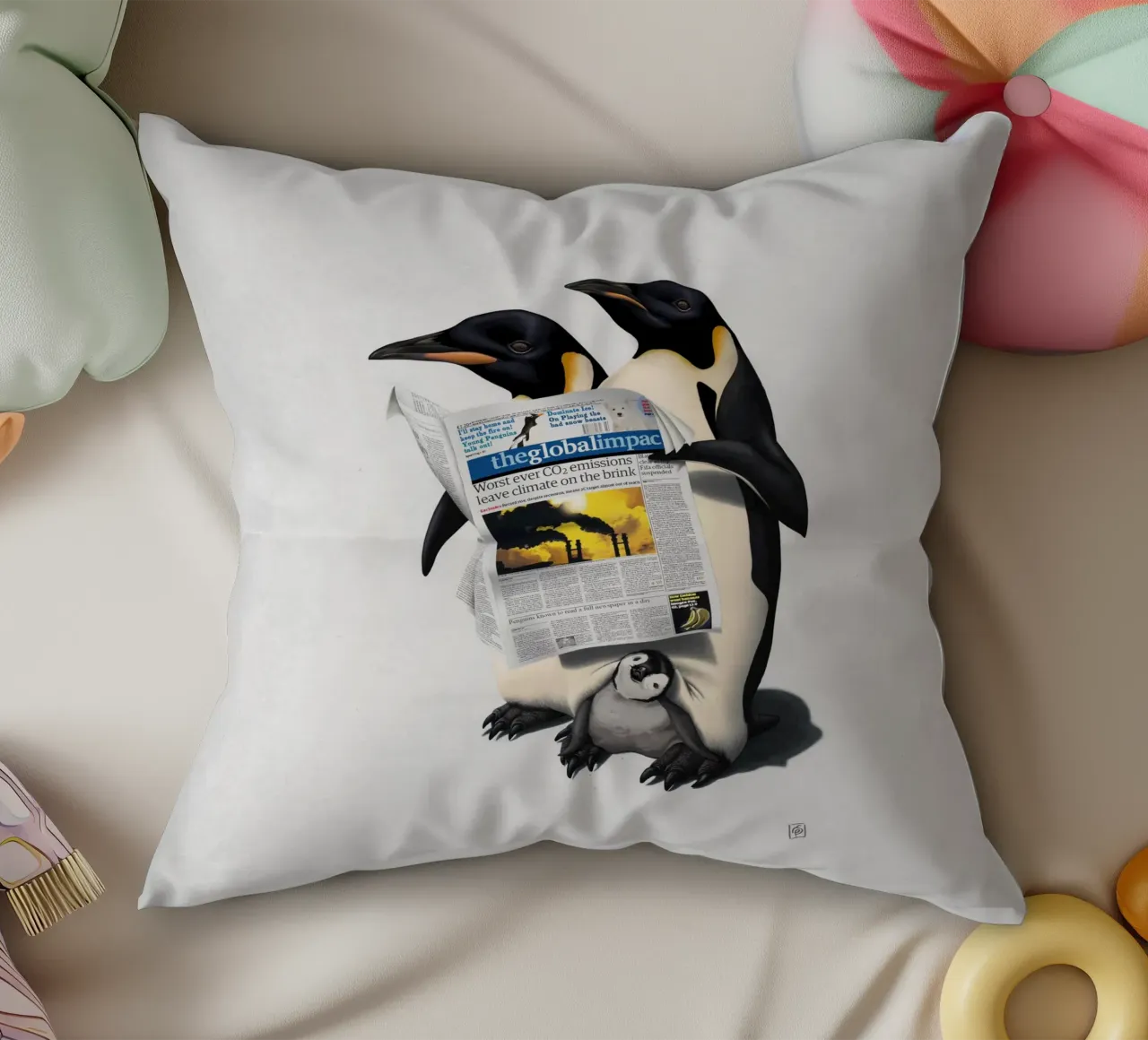 Read All Over (Wordless) cuscino da Rob Art | Illustration