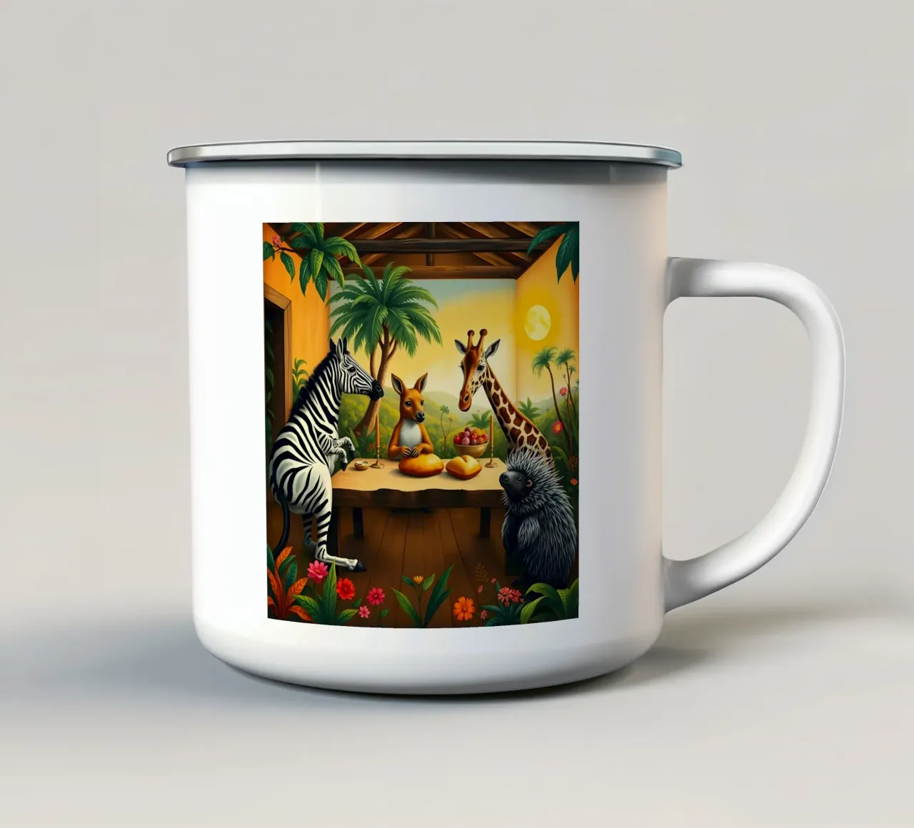 Última Cena taza de esmalte de Anita's Dream