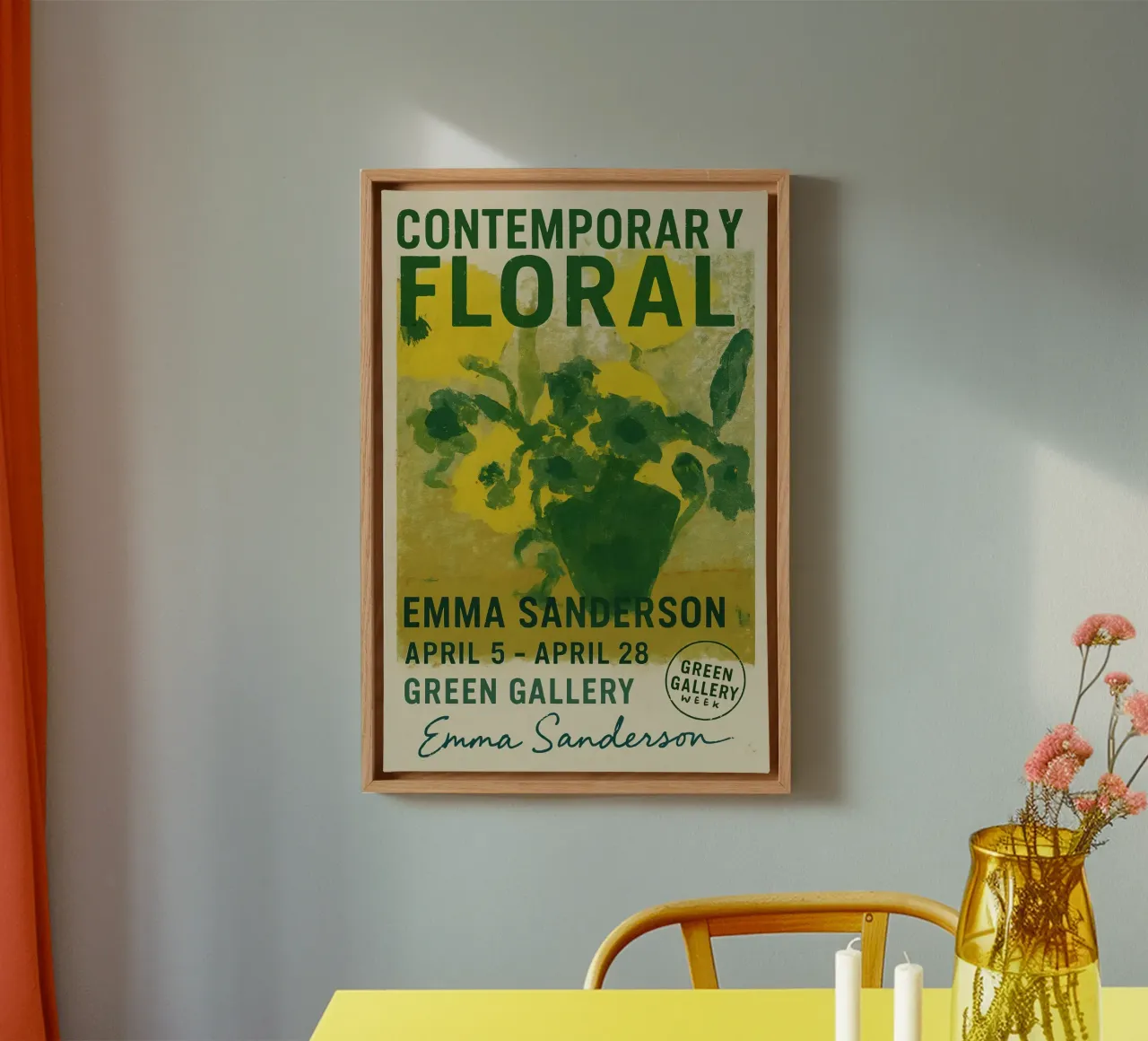 Green Gallery Poster tela con Cornice a cassetta da treechild