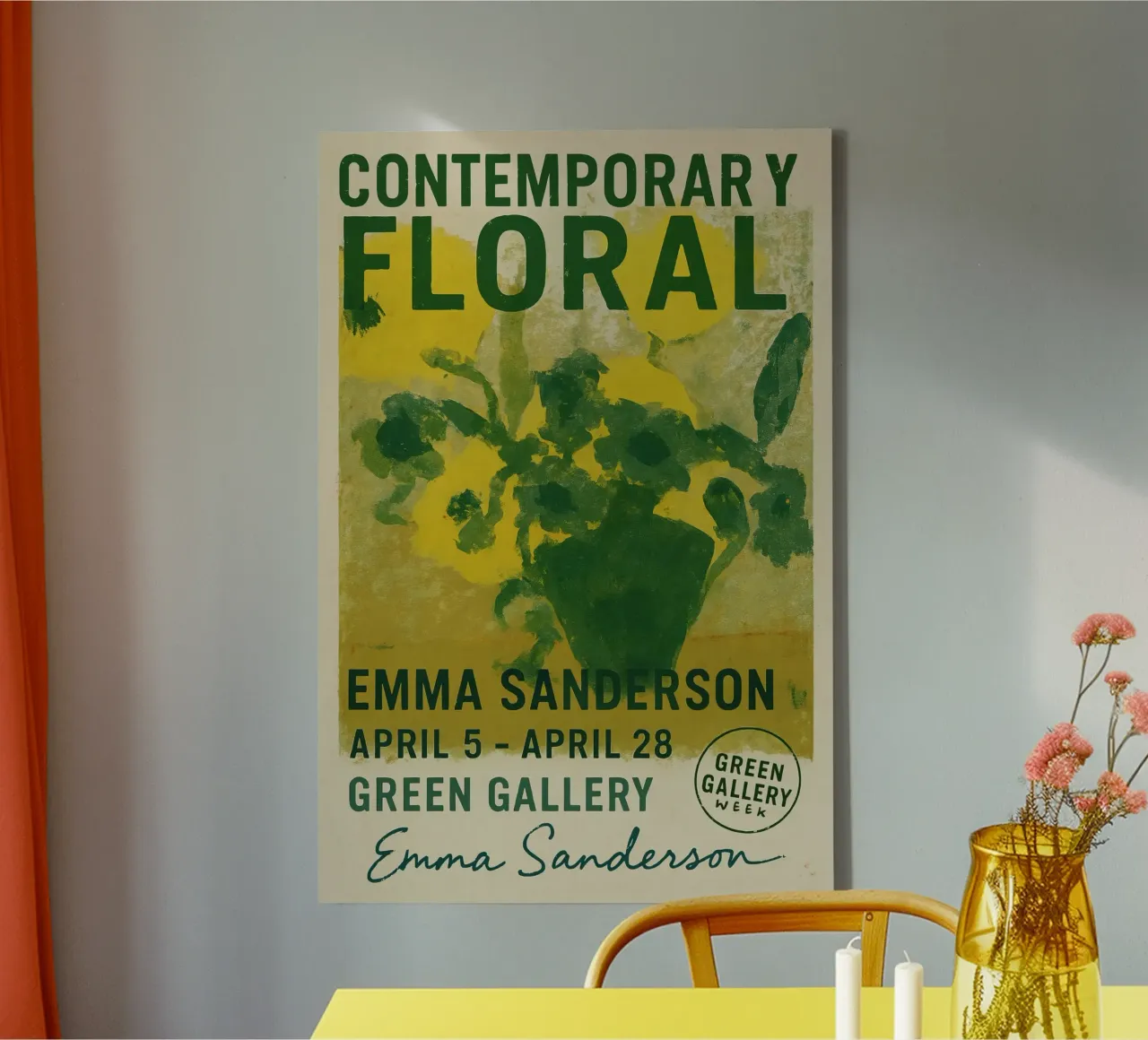 Green Gallery Poster tela con Cornice a cassetta da treechild