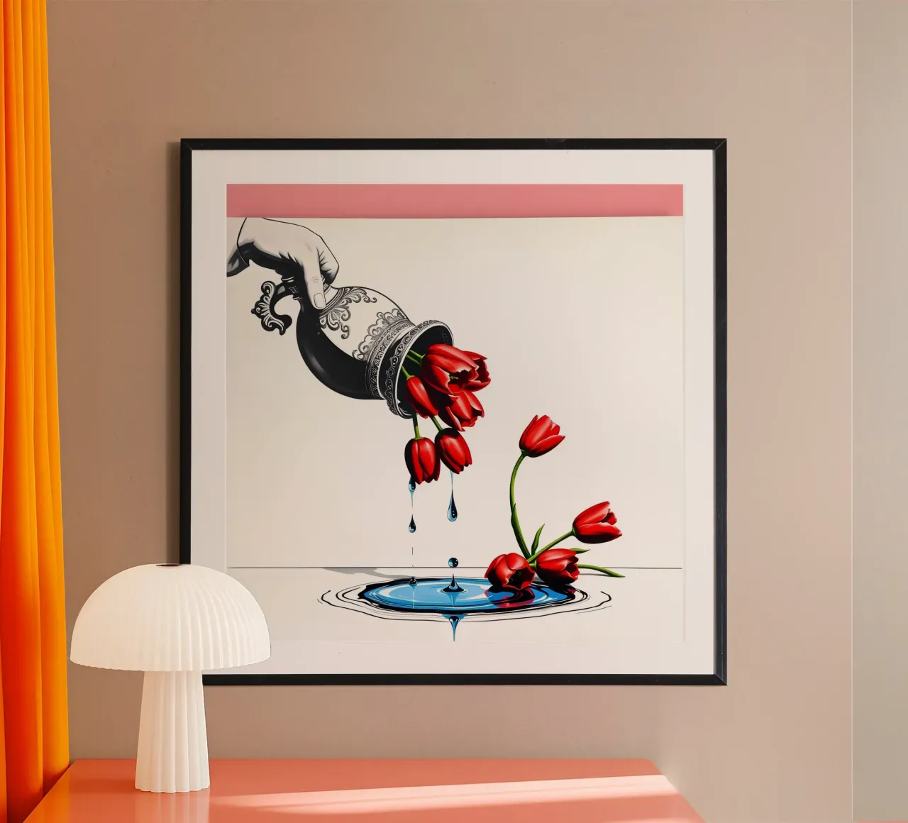 Fiori ribaltati poster con telaio in alluminio da Anita's Dream