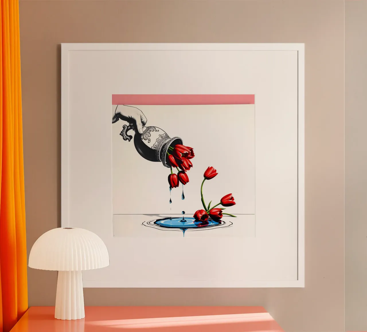 Fiori ribaltati poster con telaio in alluminio da Anita's Dream