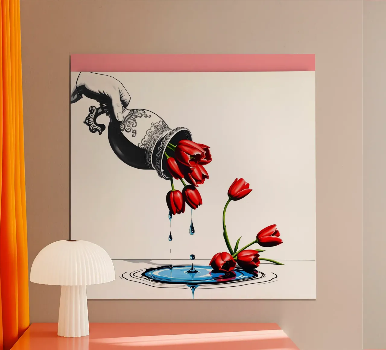 Fiori ribaltati poster con telaio in alluminio da Anita's Dream