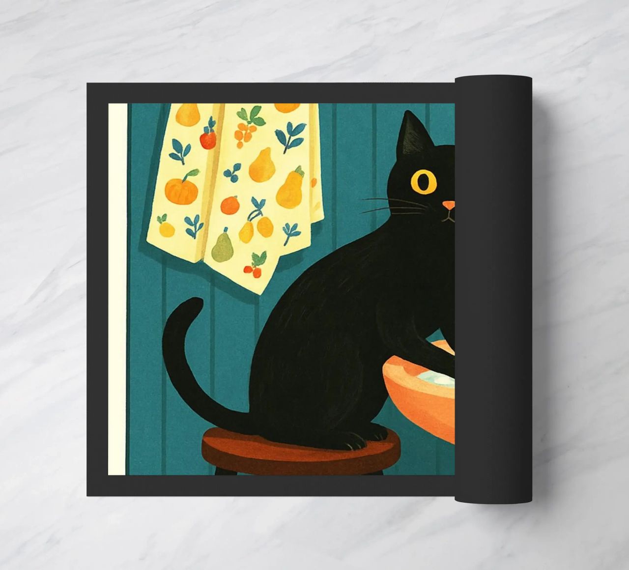 Wash your Paws Black Cat Funny Bathroom Art (Lavez vos pattes, chat noir, art de la salle de bain) paillasson de the gindils