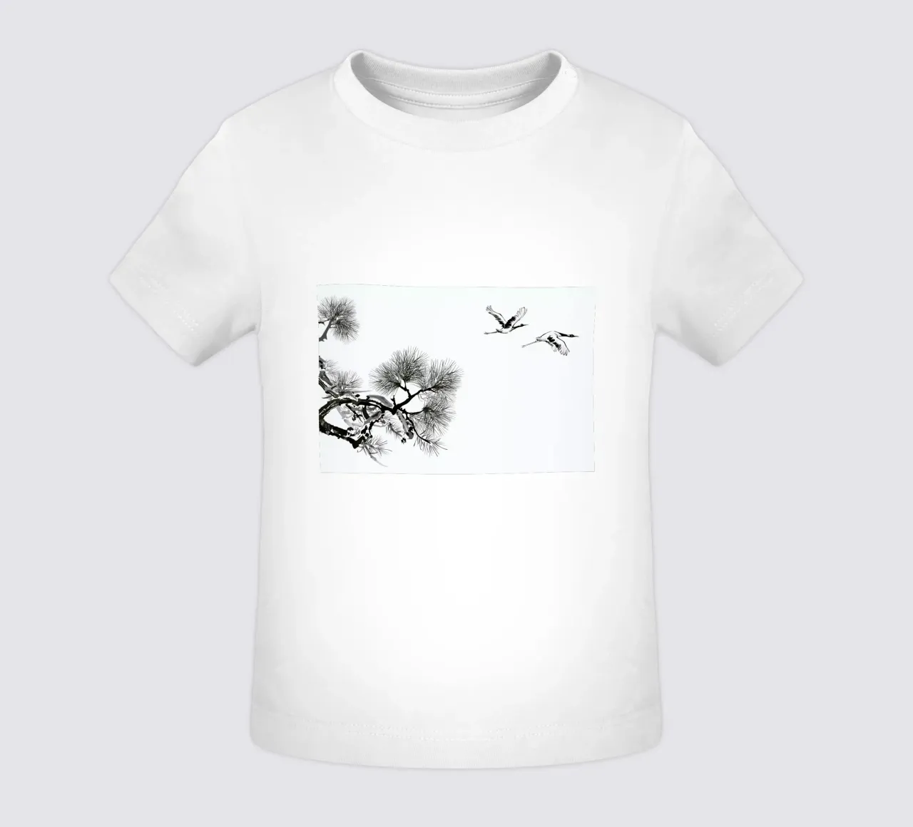 Japanese Cranes II baby t-shirt by Flora & Fauna