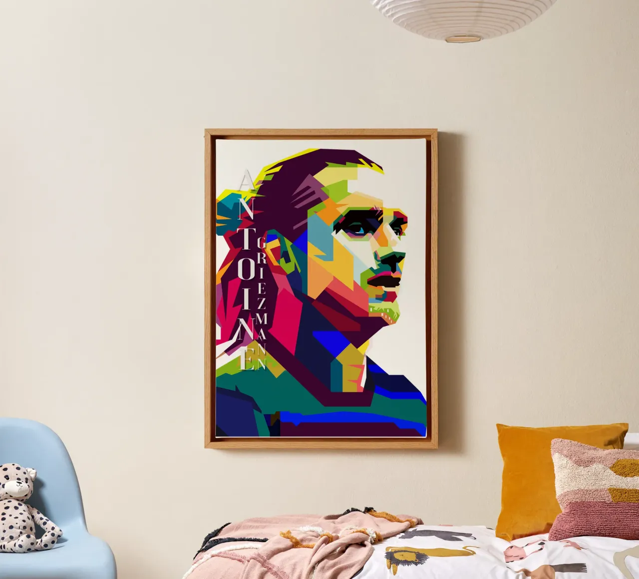 Antoine Griezmann Calcio Sport Trending Now tela con Cornice a cassetta da Artkreator