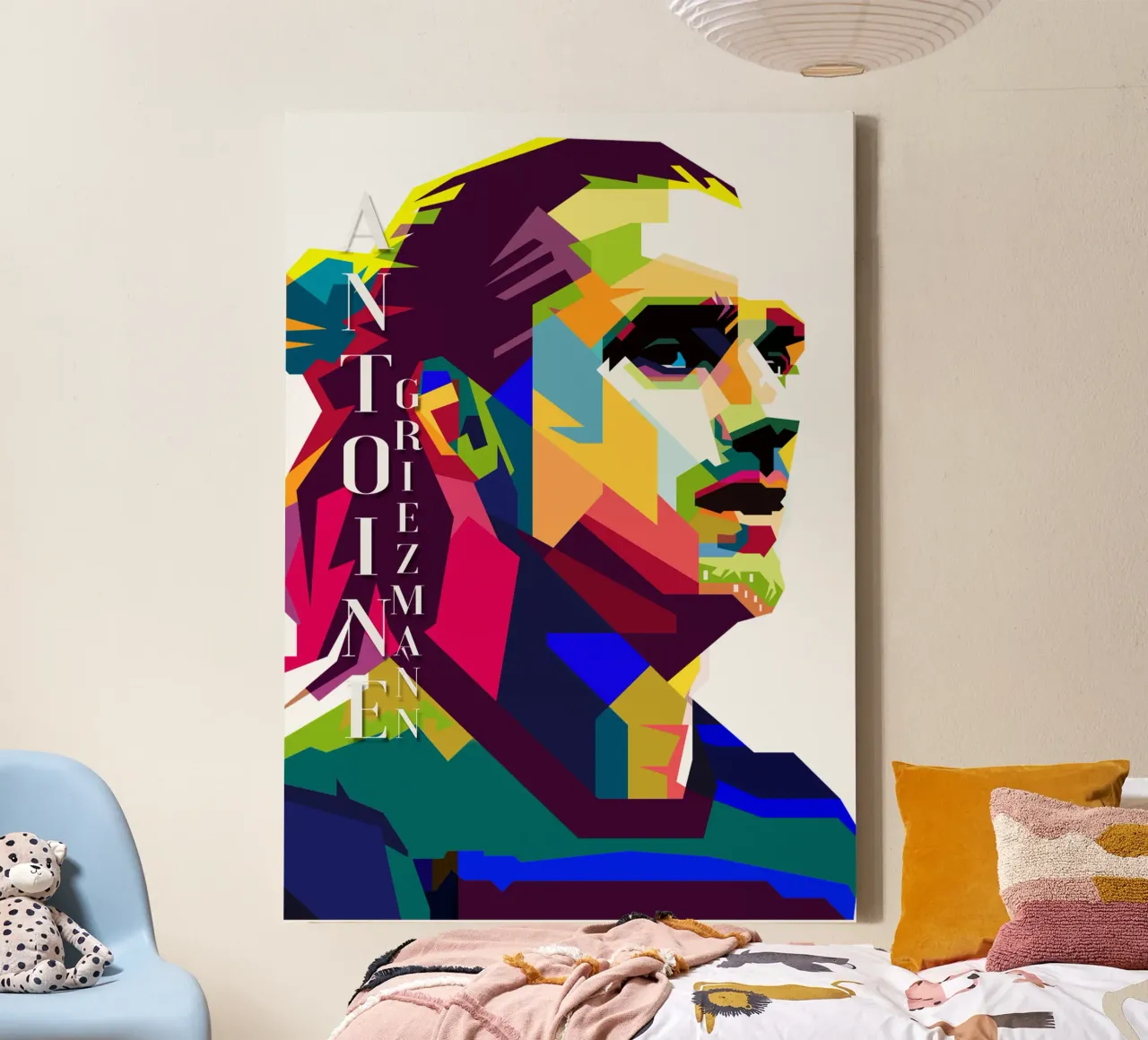 Antoine Griezmann Calcio Sport Trending Now tela con Cornice a cassetta da Artkreator