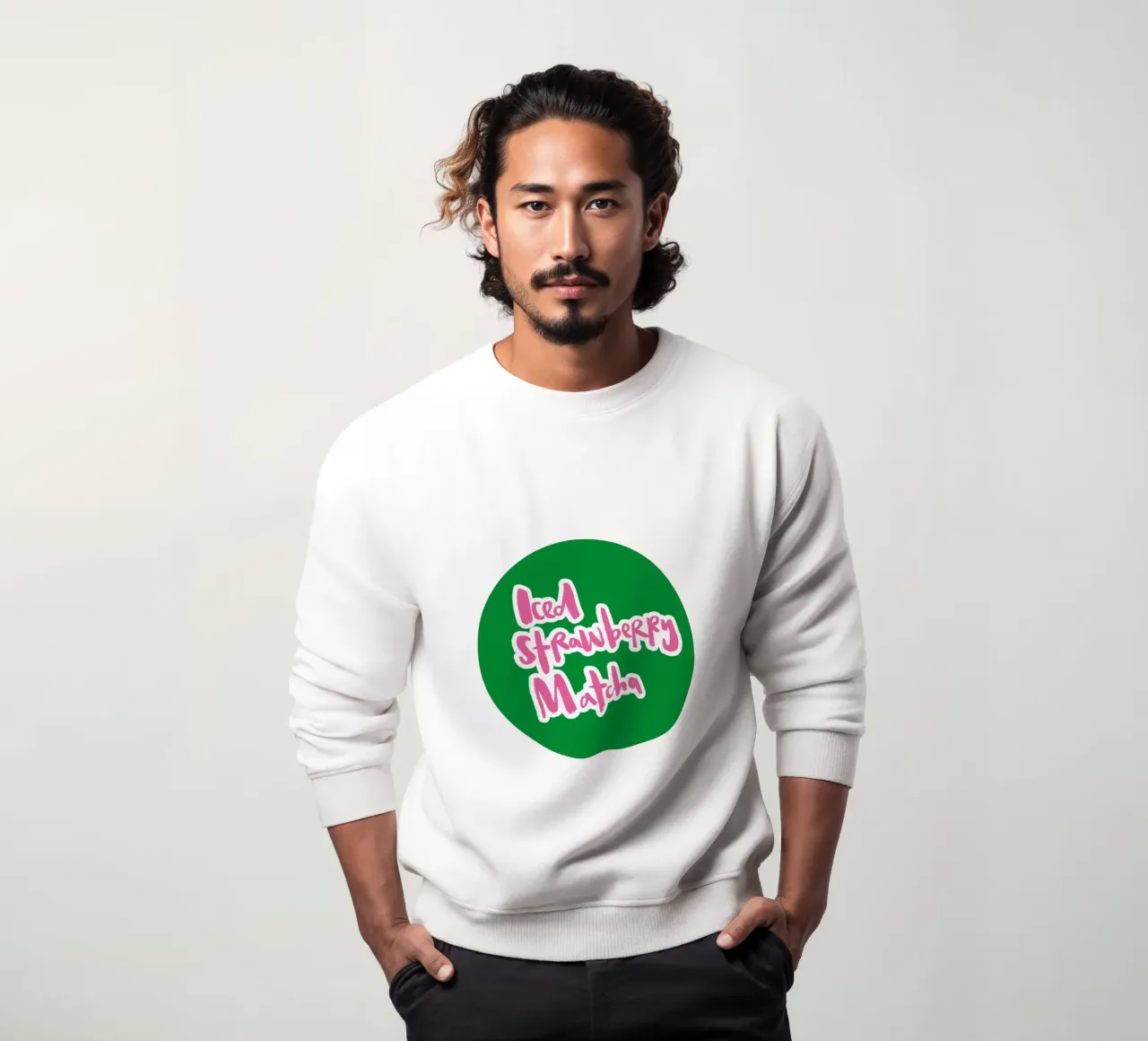 Iced Strawberry Matcha - Brush Lettering felpa da Brushmeetspaper