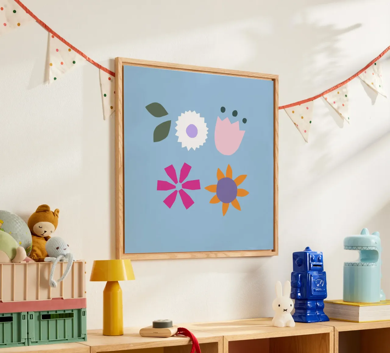 Papercut Blumen hellblau plexiglass da Iris Knabenschuh Design