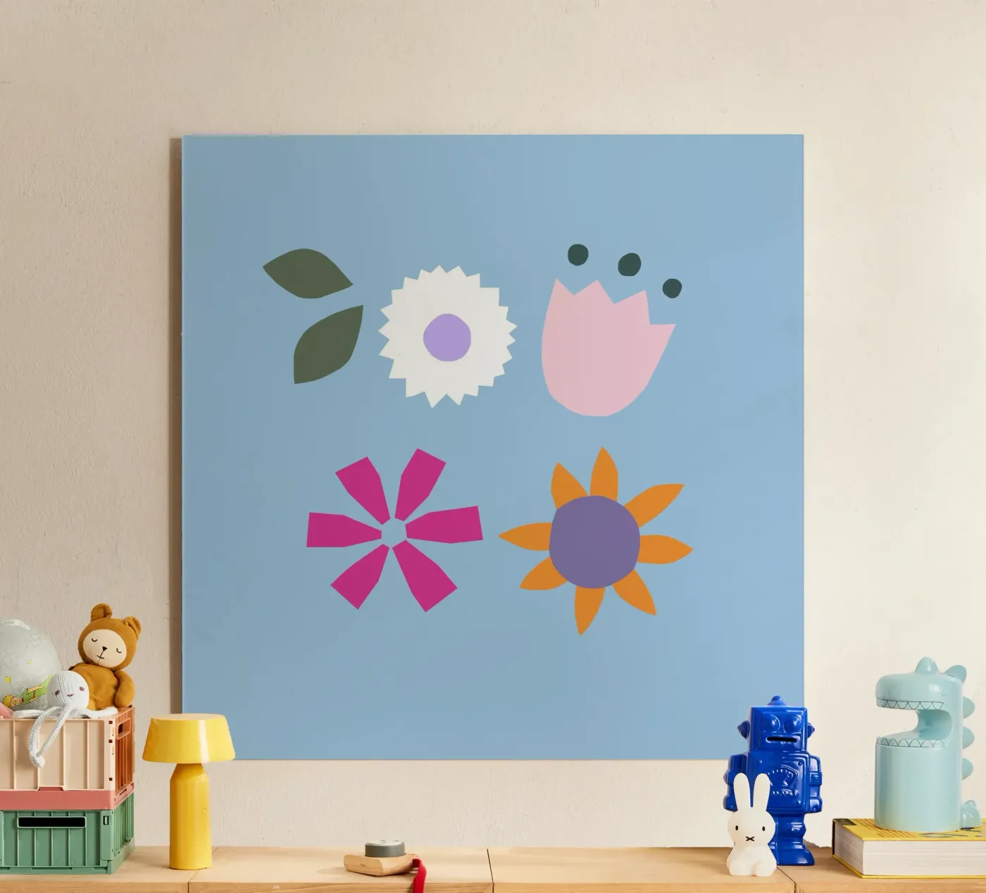 Papercut Blumen hellblau plexiglass da Iris Knabenschuh Design