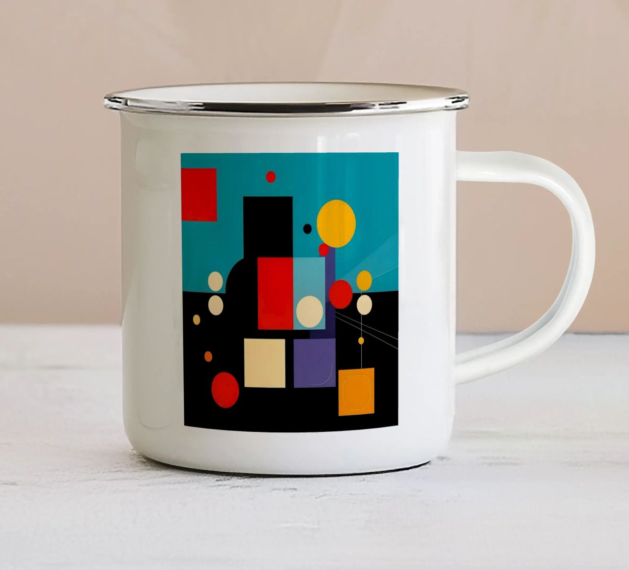 Circles and Squares tazza in smalto da Anita's Dream