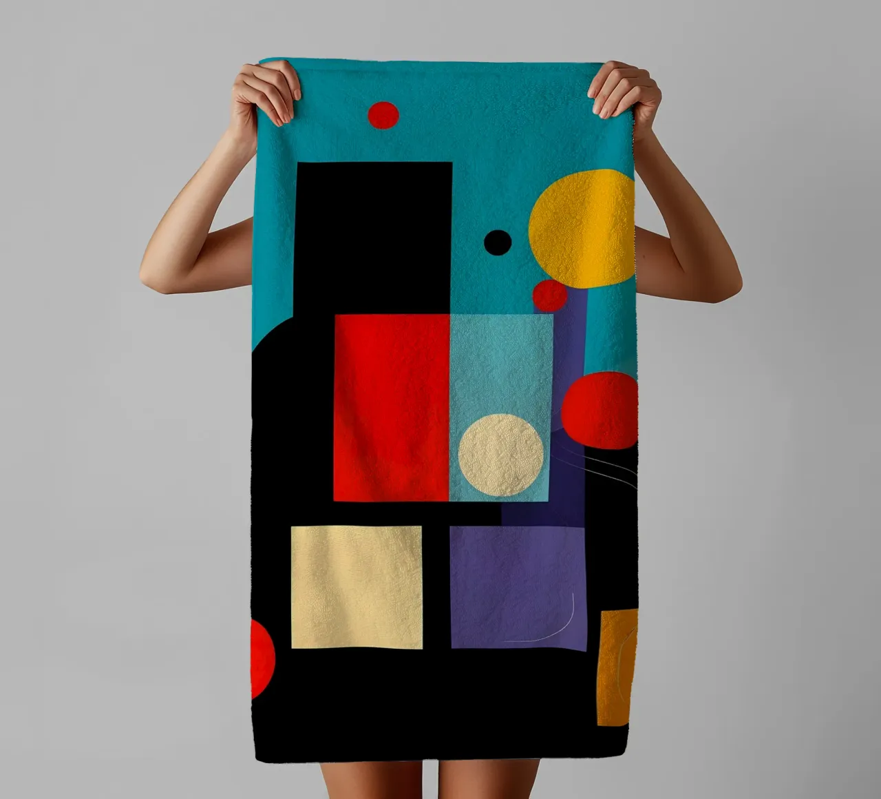 Circles and Squares towel by Anita's Dream