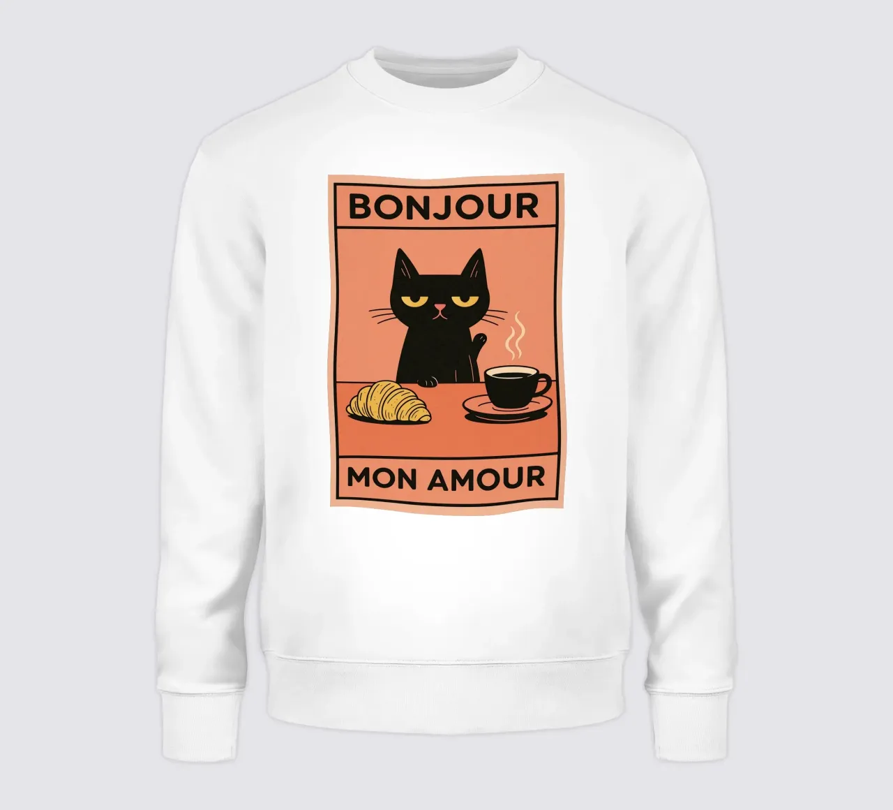 Gatto nero Bonjour Mon Amour felpa da the gindils