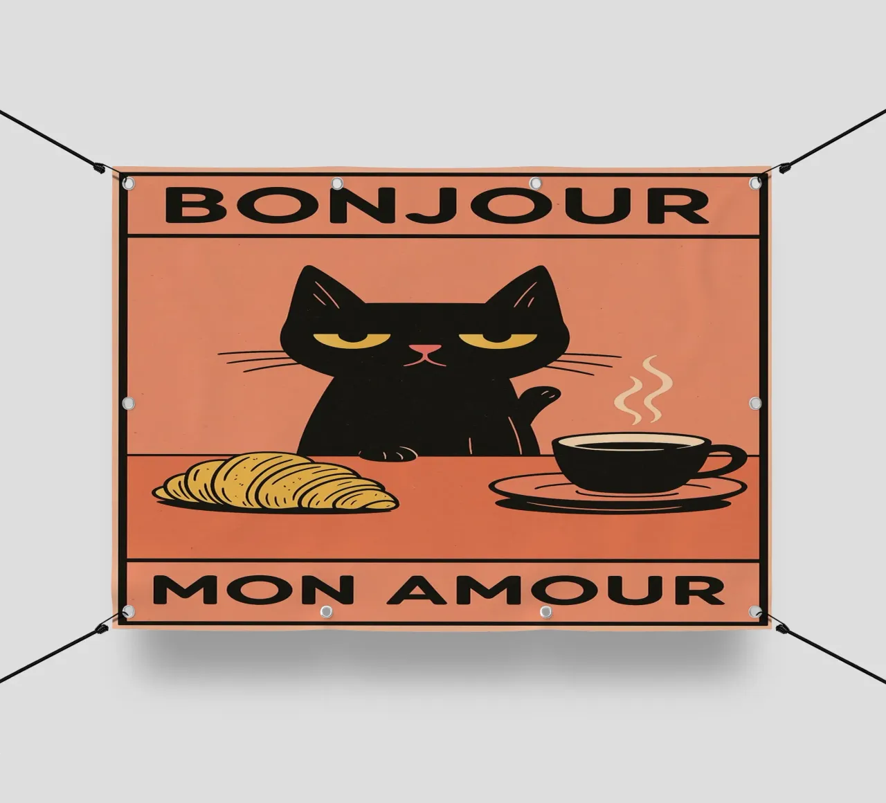 Black Cat Bonjour Mon Amour pvc cover by the gindils