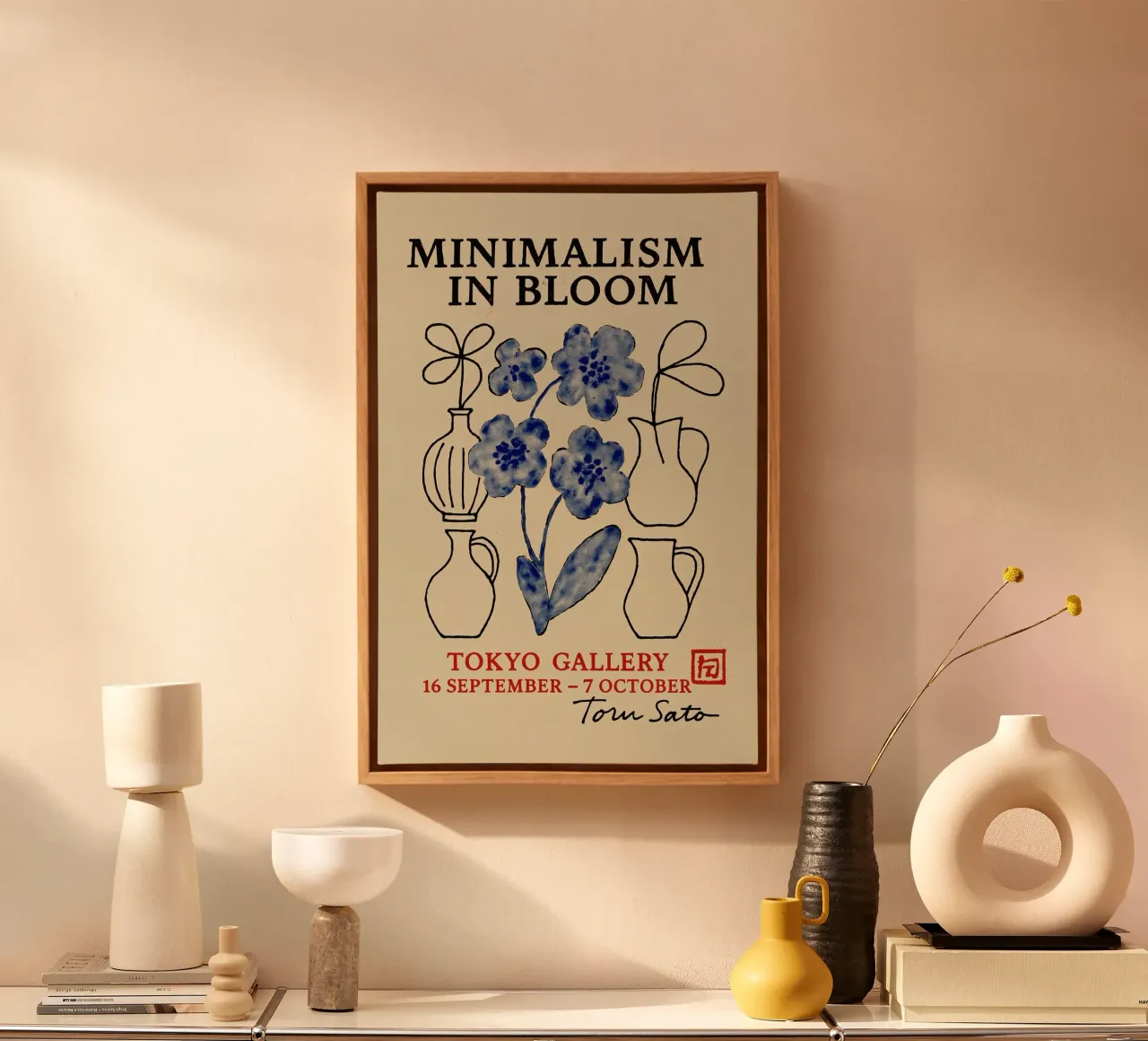 Minimalism In Bloom tela con Cornice a cassetta da treechild