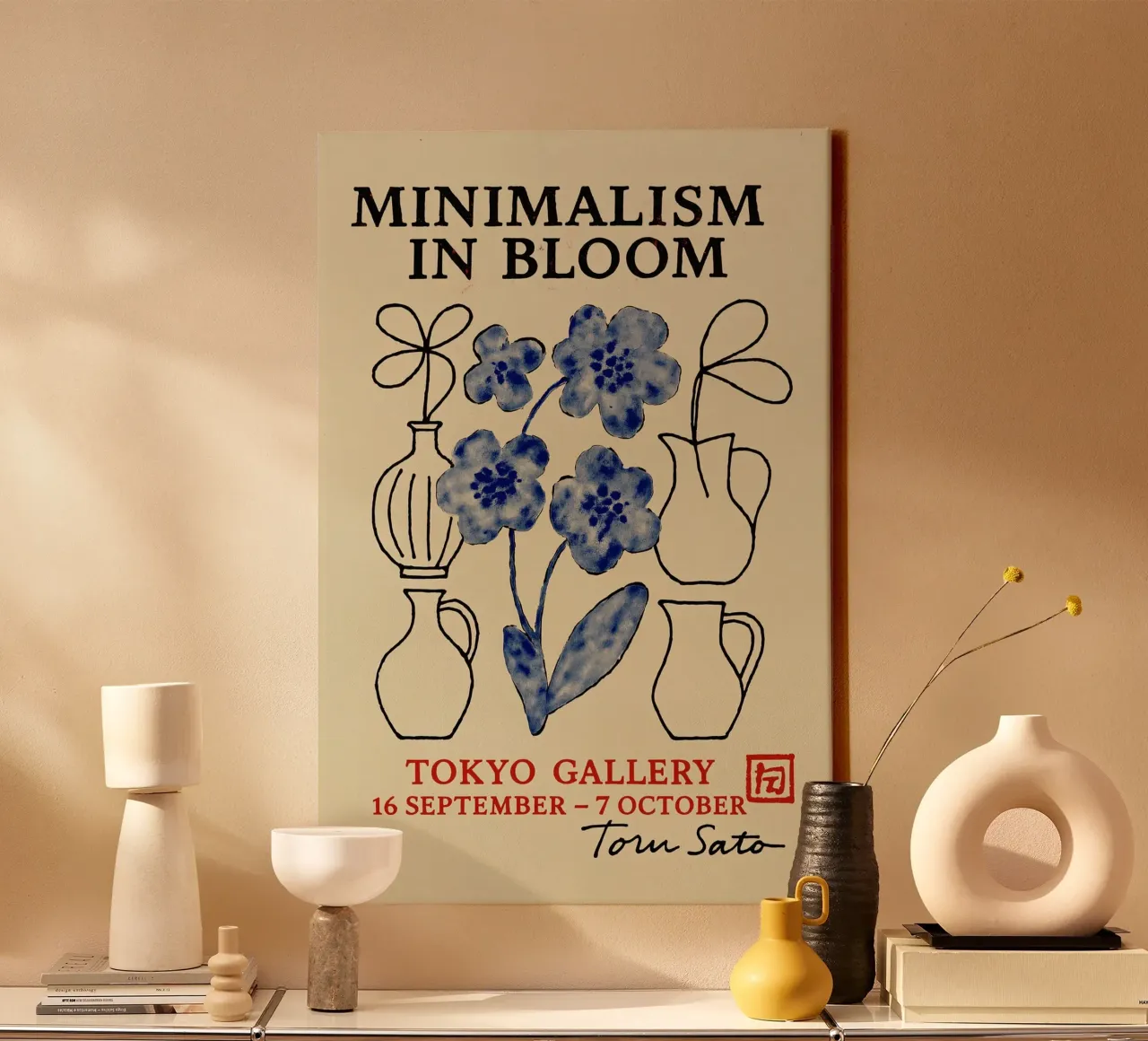 Minimalism In Bloom tela con Cornice a cassetta da treechild