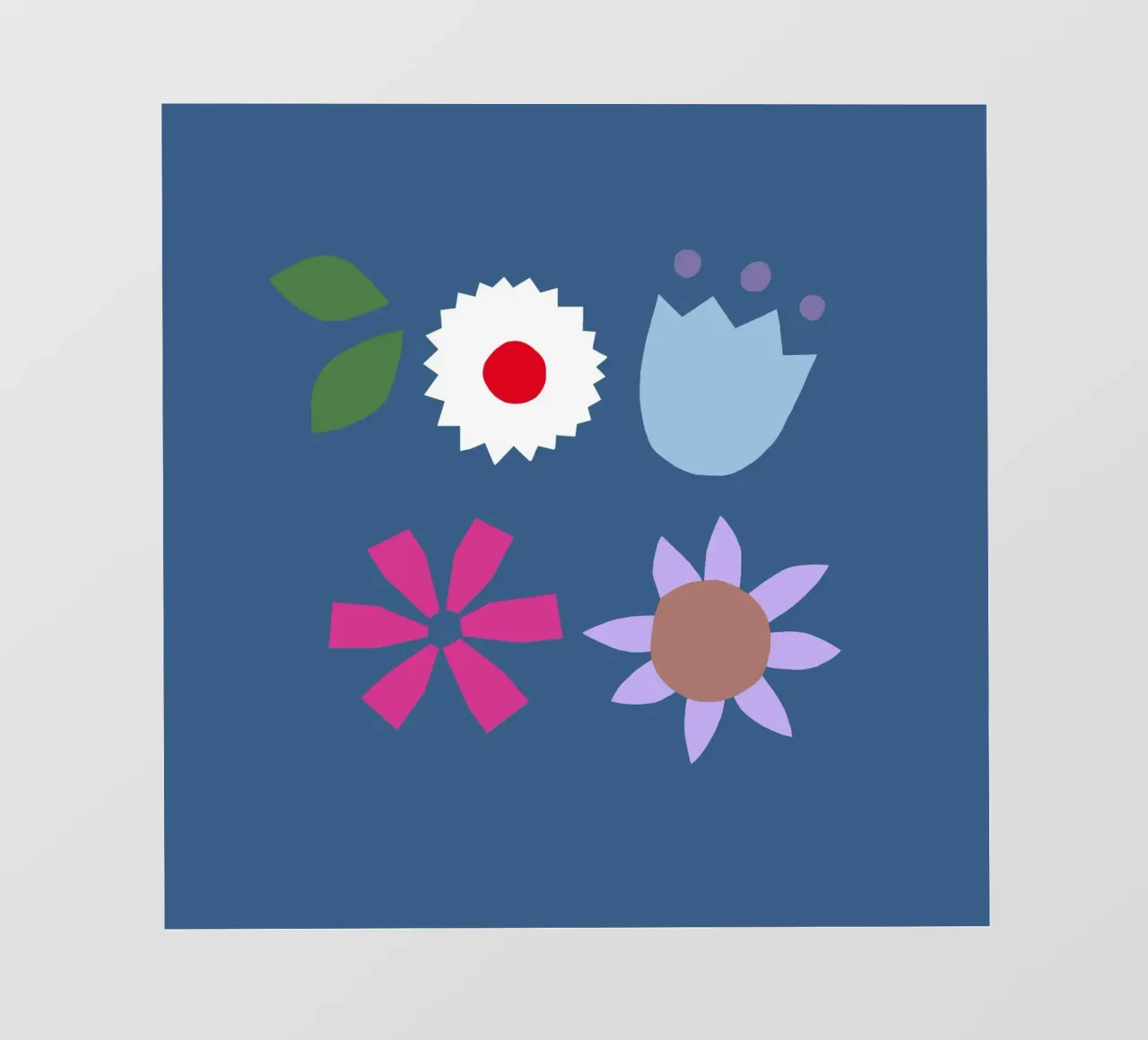 Papercut Blumen dunkelblau pellicola backlit da Iris Knabenschuh Design