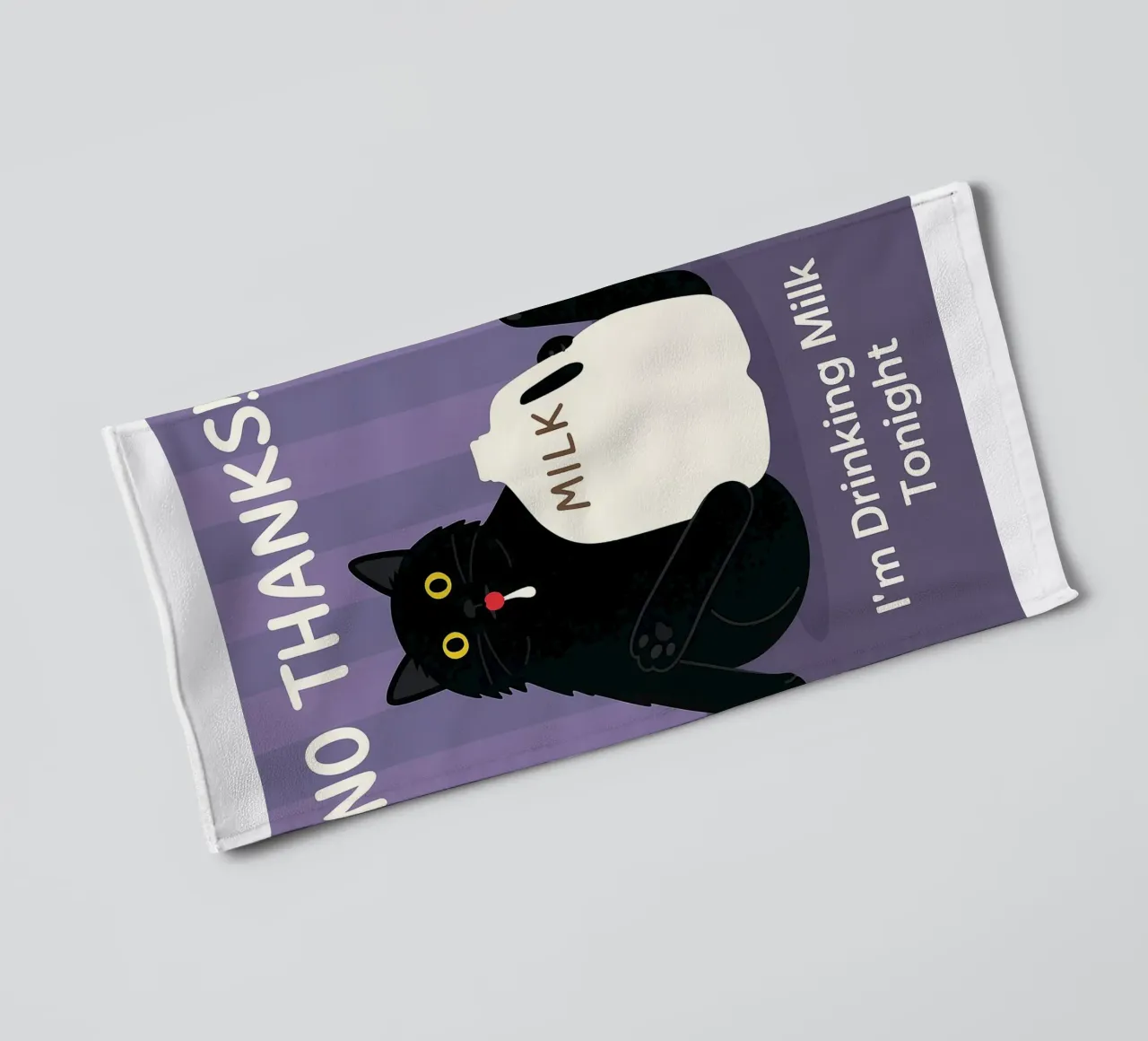 Gatto che beve latte asciugamano da bagno da the gindils