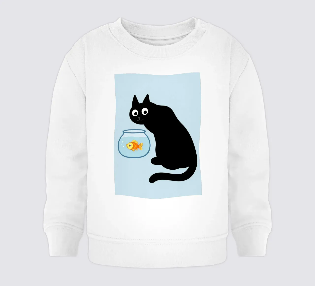 Chat regardant dans un bocal à poisson en or sweat pour bébé de the gindils