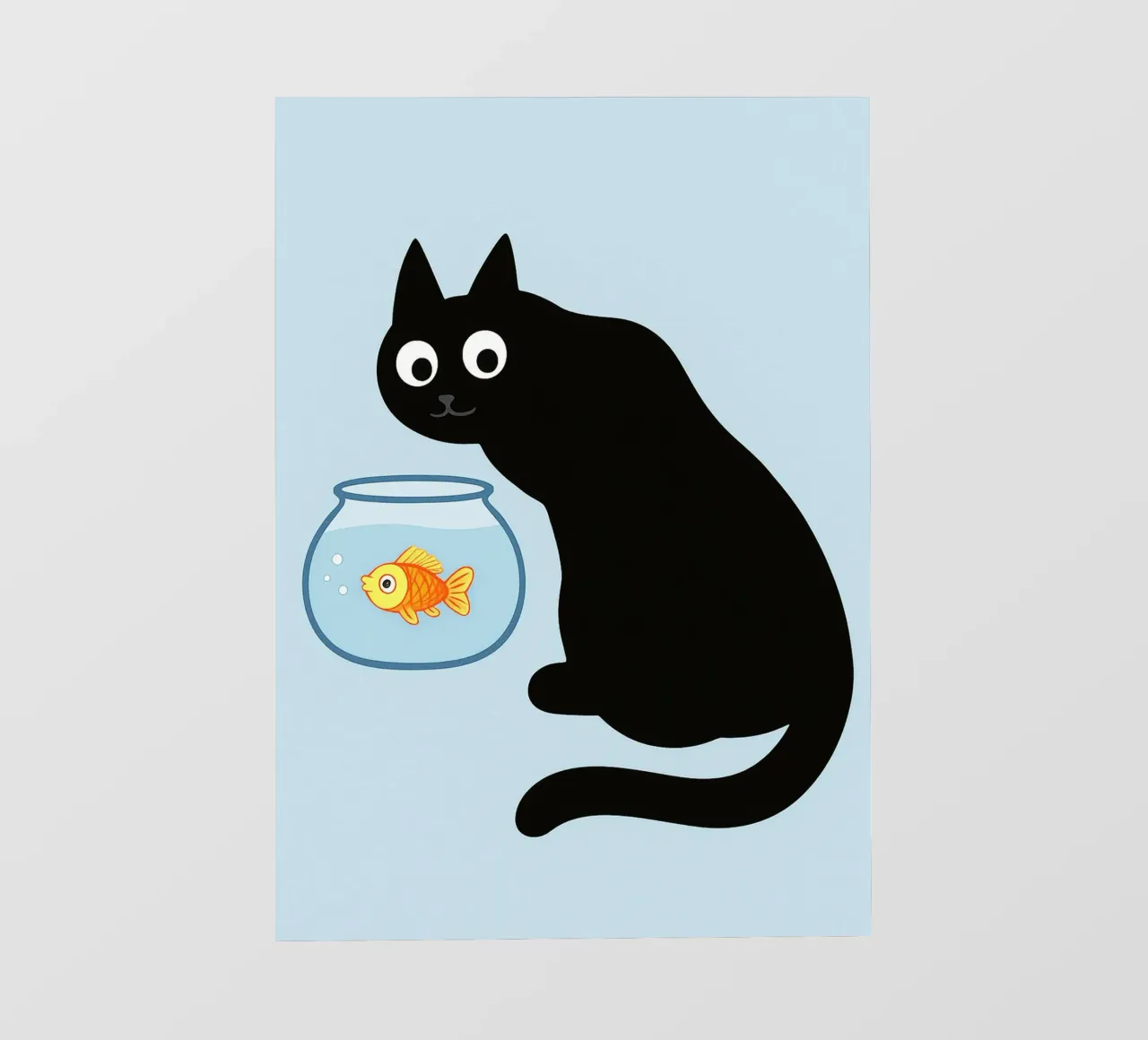 Chat regardant dans un bocal à poisson en or film rétro-éclairé de the gindils