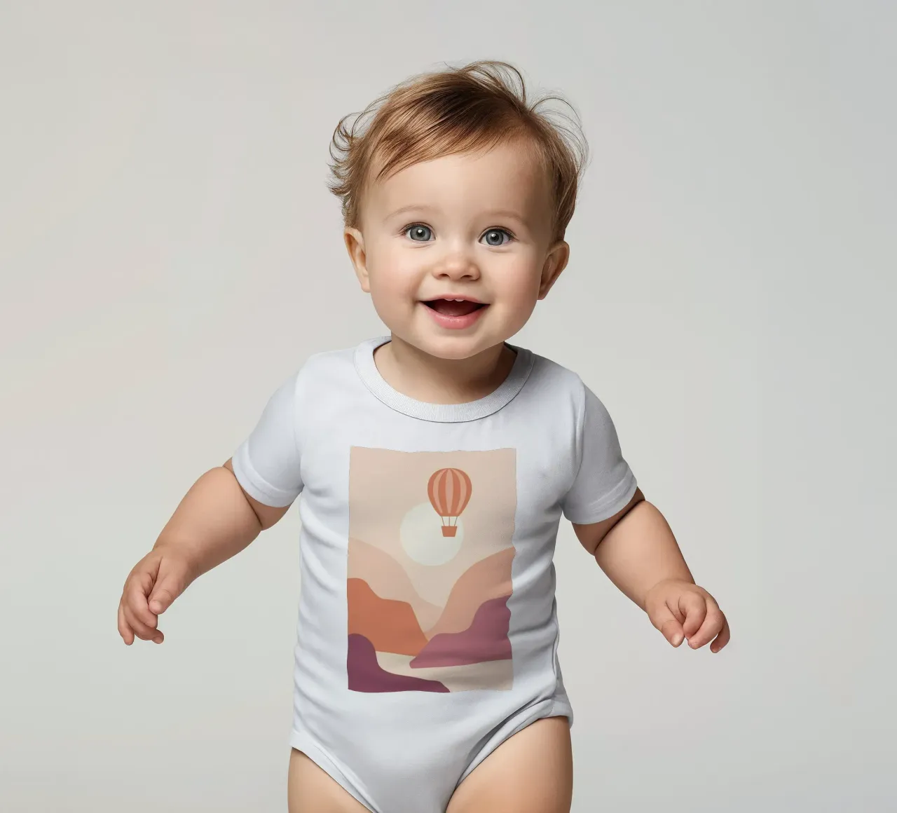 Ballooning at Sunset body neonato maniche corte da Pure