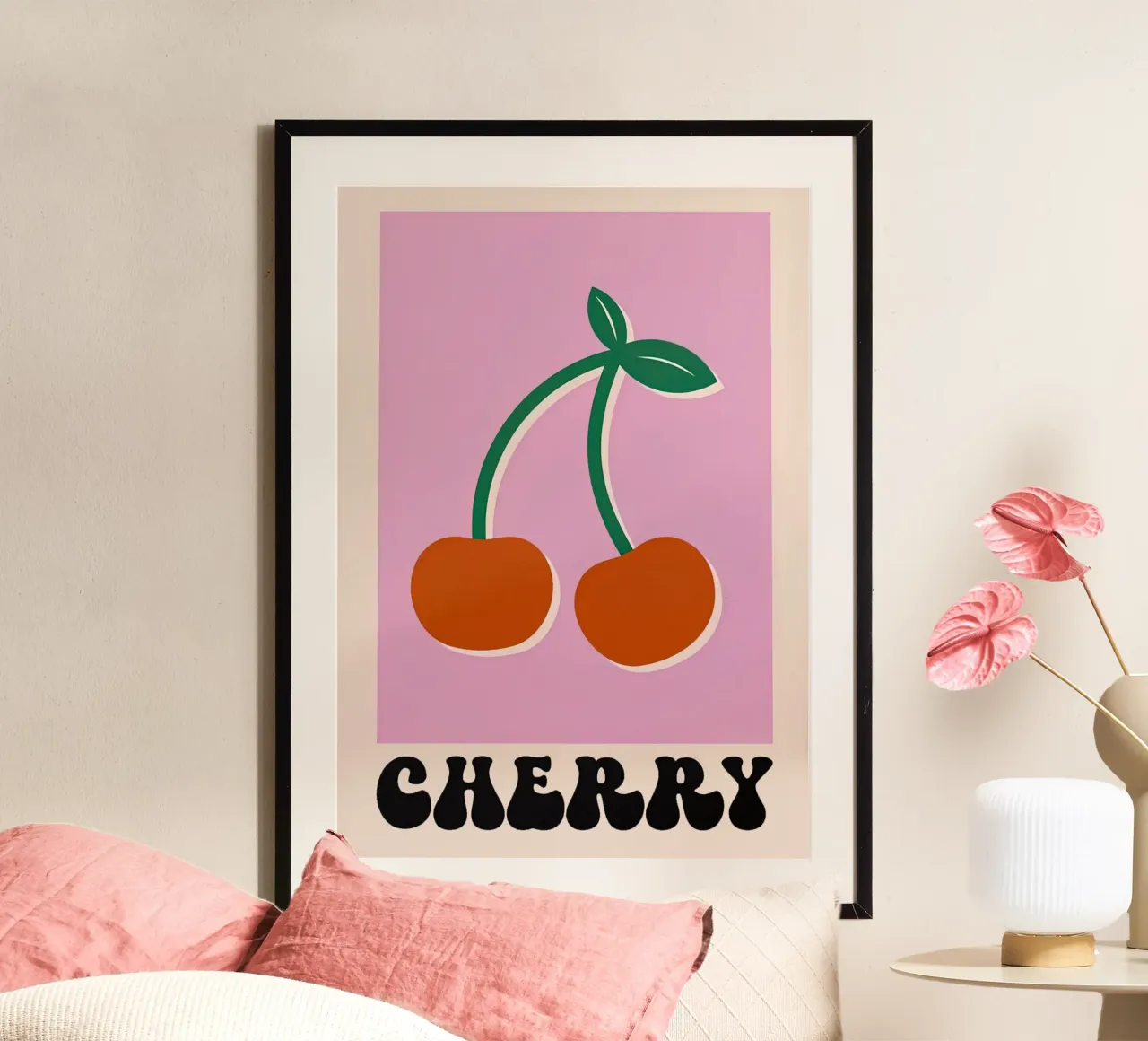 Rosa ciliegia poster con telaio in plastica da carrie Shop