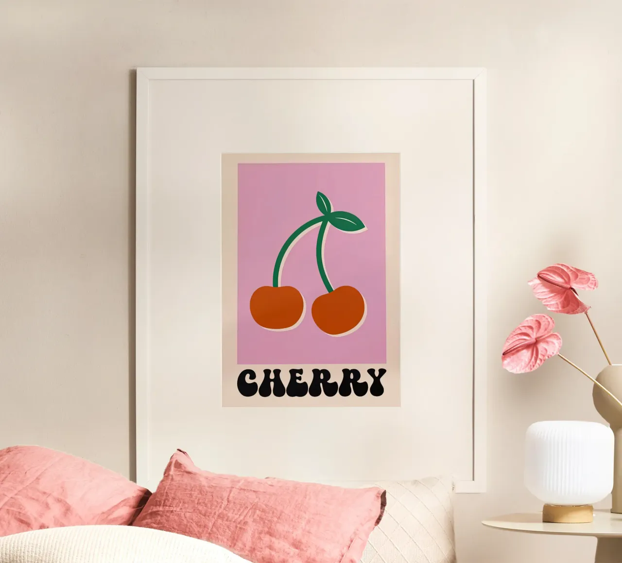 Rosa ciliegia poster con telaio in plastica da carrie Shop