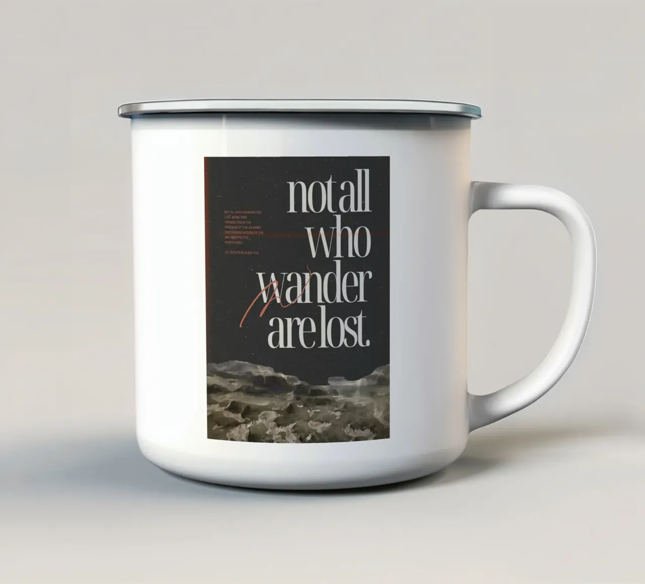 finding yourself Emaille Tasse von Ambition Wall