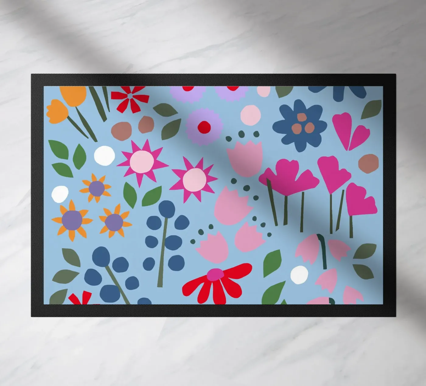 Millefleur Muster hellblau zerbino da Iris Knabenschuh Design